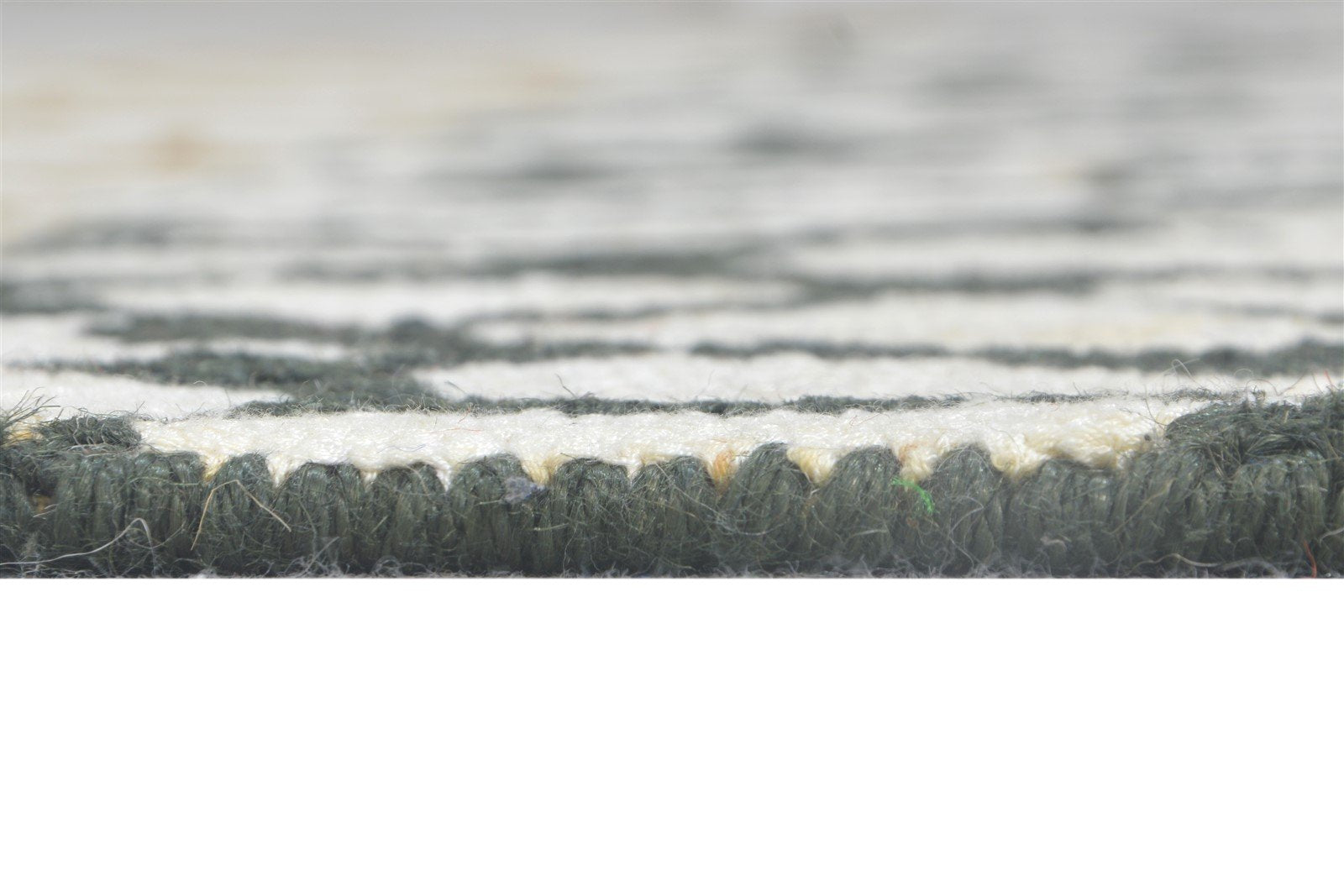 Off-White Wool Rug 5X6 Modern Hand Tufted Scandinavian Abstract Room Size Carpet Area Rug
