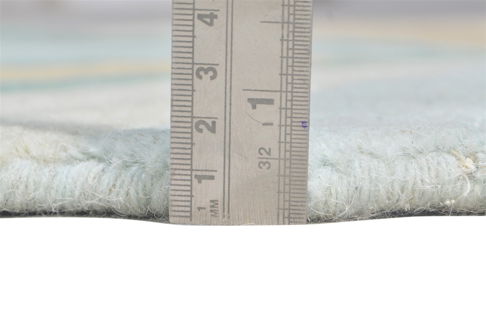 Hand Tufted Blue Wool Rug 3' X 3' Modern Scandinavian Abstract Room Size Round Area Rug