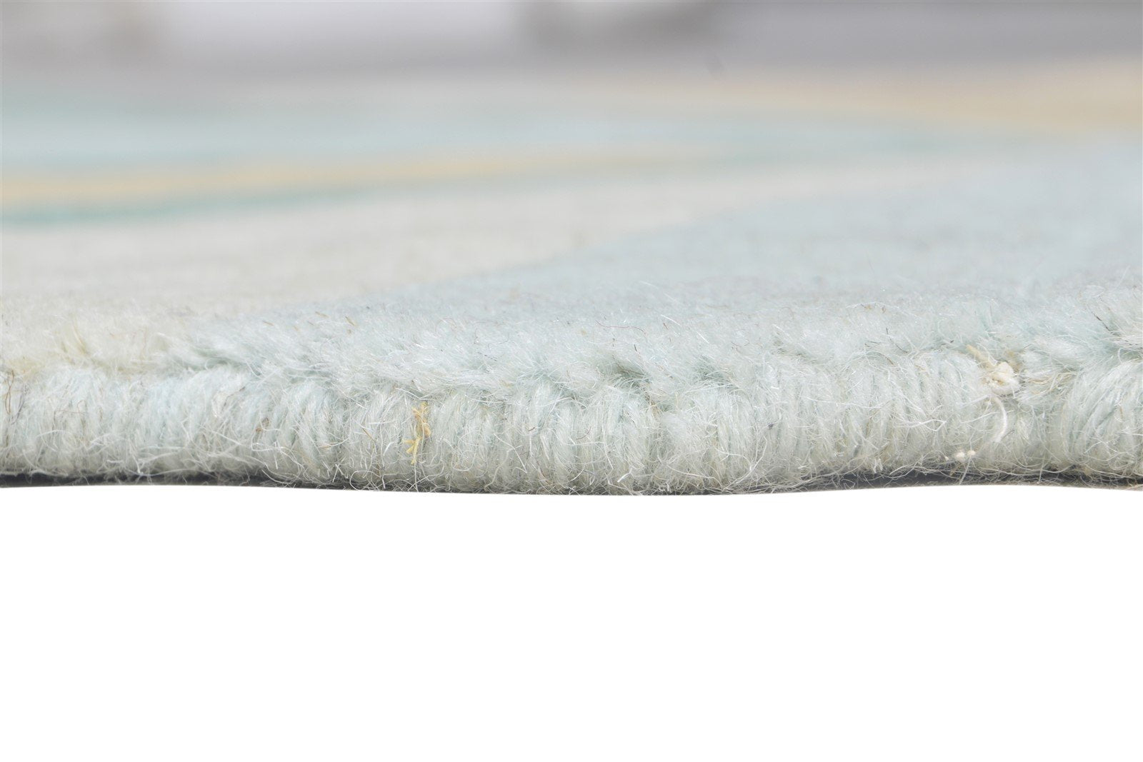 Hand Tufted Blue Wool Rug 3' X 3' Modern Scandinavian Abstract Room Size Round Area Rug
