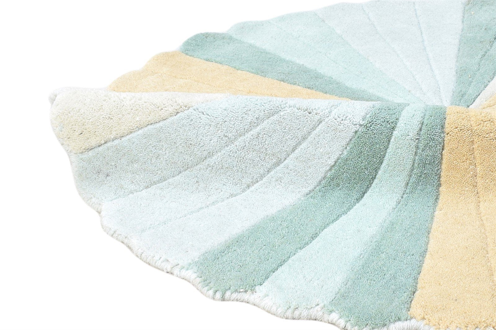 Hand Tufted Blue Wool Rug 3' X 3' Modern Scandinavian Abstract Room Size Round Area Rug