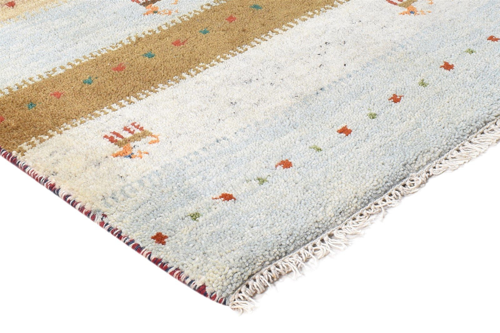 Hand Knotted Grey Wool Rug 2' X 3' Southwestern American Tribal Small Carpet Area Rug