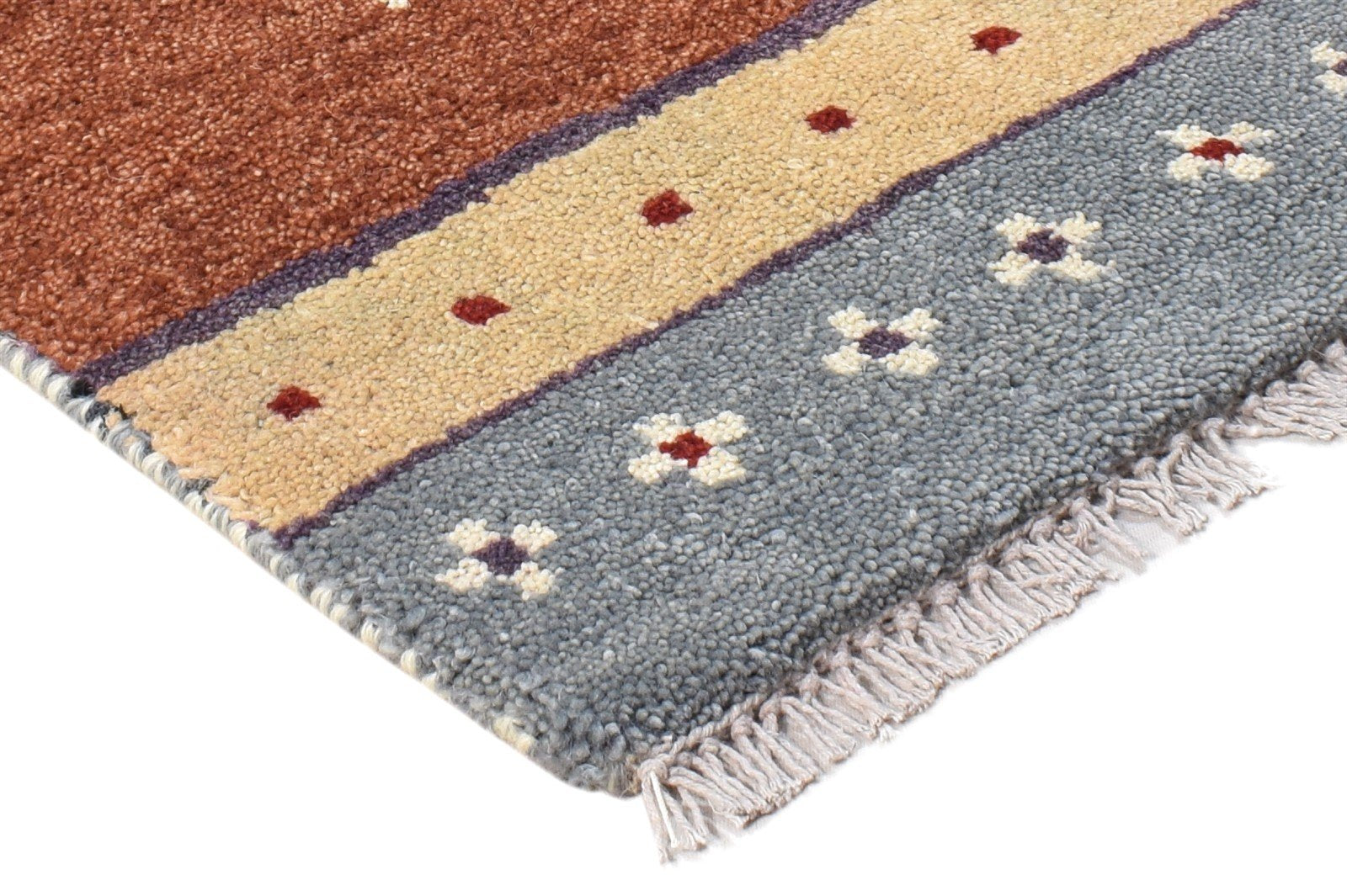 Wool Brown Rug 1' X 2' Southwestern Hand Knotted American Tribal Small Carpet Area Rug