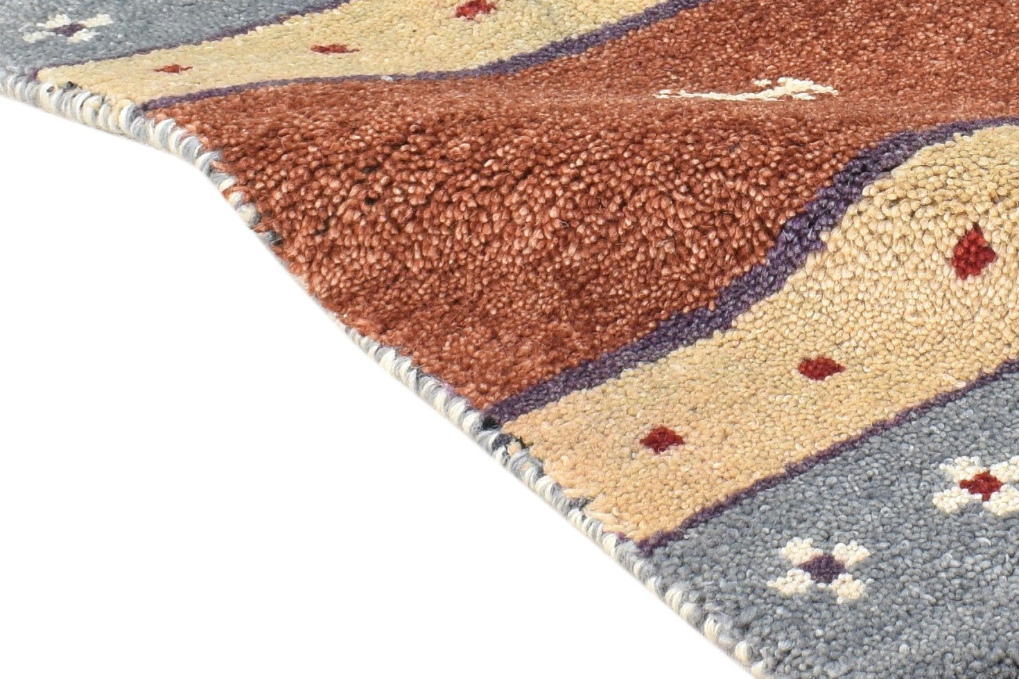 Wool Brown Rug 1' X 2' Southwestern Hand Knotted American Tribal Small Carpet Area Rug