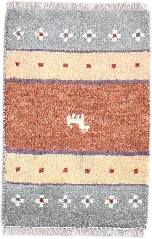 Wool Brown Rug 1' X 2' Southwestern Hand Knotted American Tribal Small Carpet Area Rug