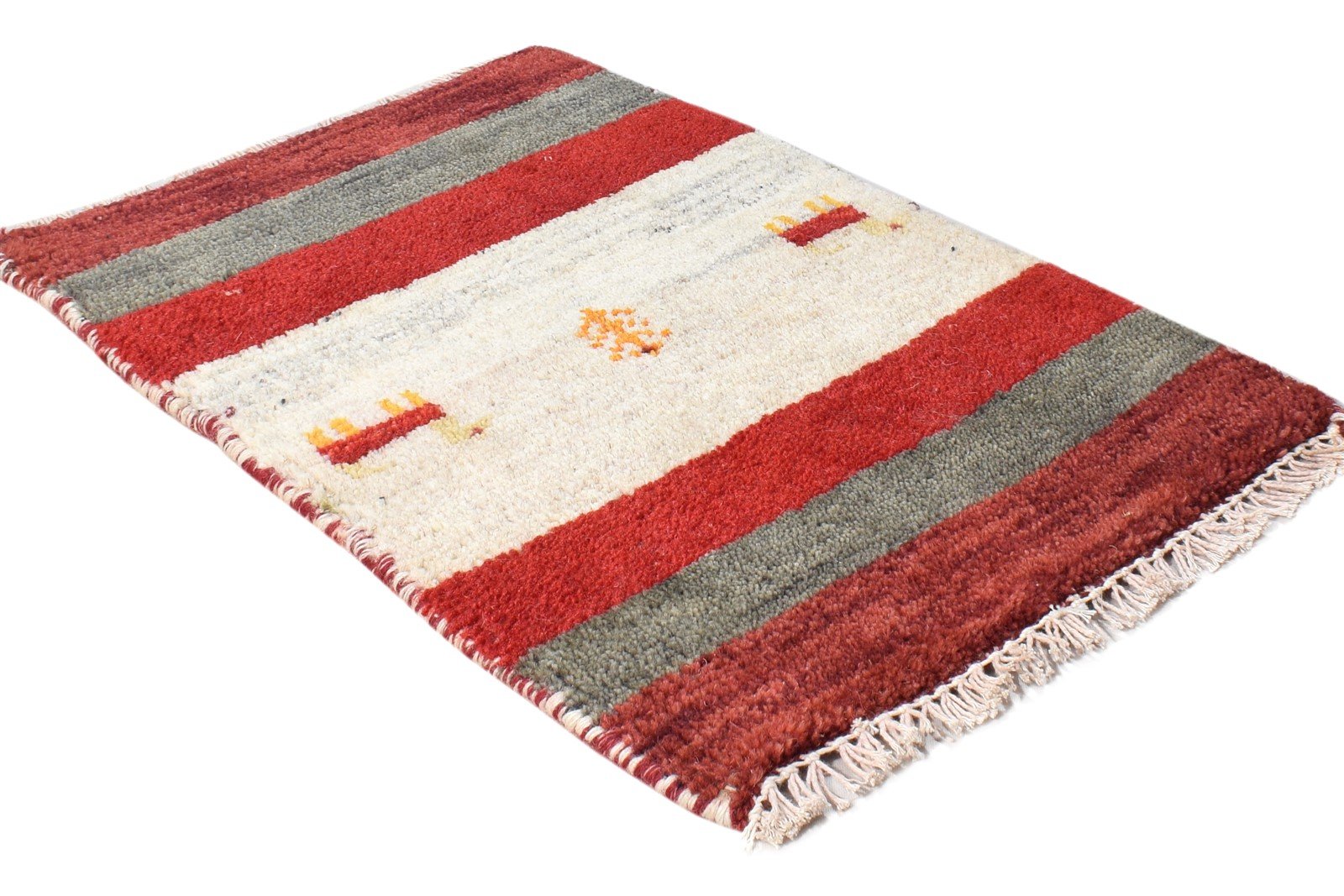 Wool Red Rug 1' X 2' Southwestern Hand Knotted American Tribal Small Carpet Area Rug