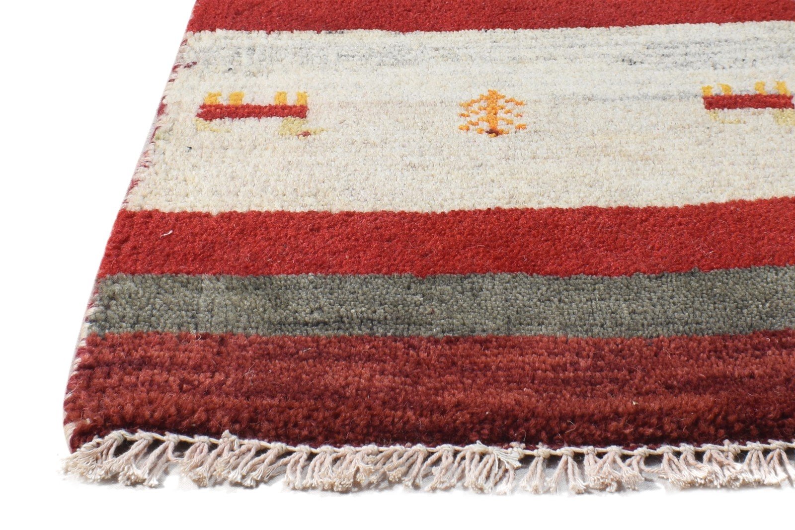 Wool Red Rug 1' X 2' Southwestern Hand Knotted American Tribal Small Carpet Area Rug