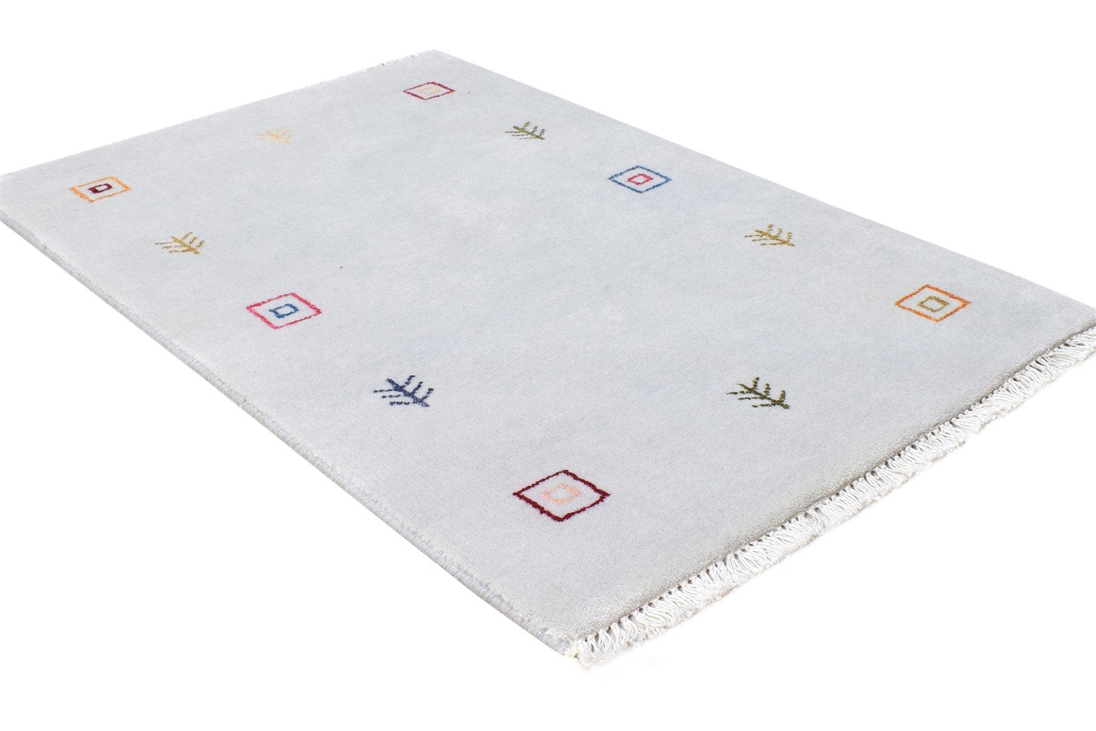 Grey Wool Rug 2' X 3' Southwestern Hand Knotted American Tribal Small Carpet Area Rug