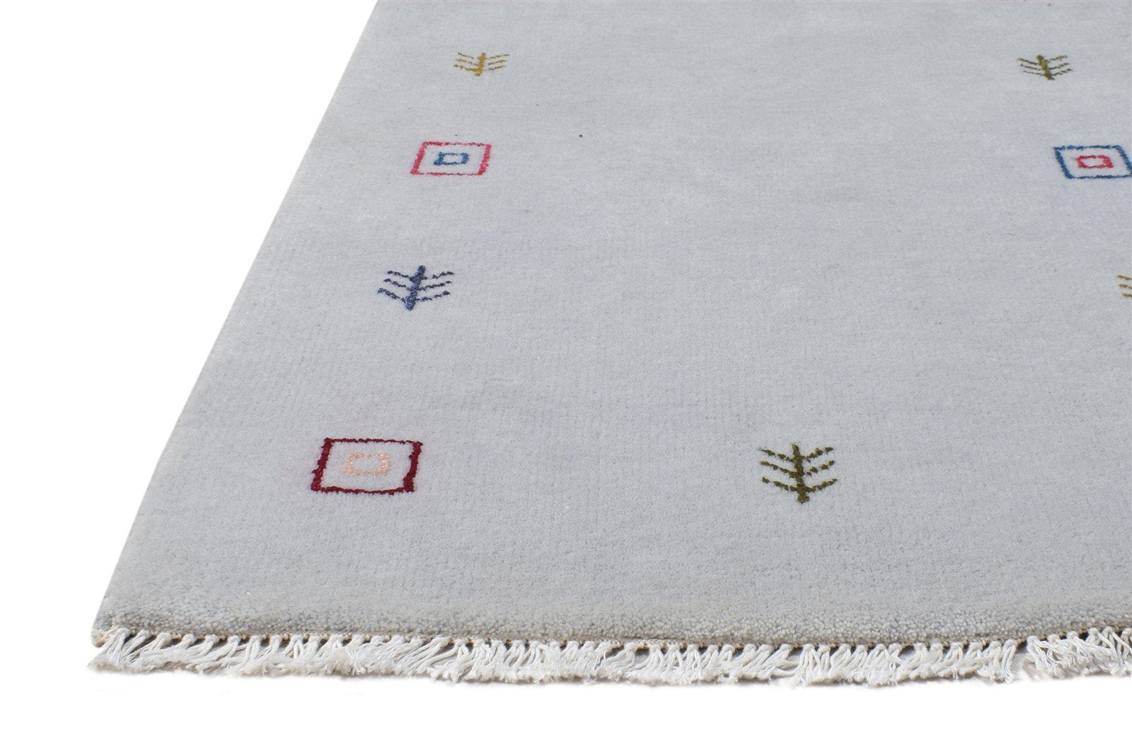 Grey Wool Rug 2' X 3' Southwestern Hand Knotted American Tribal Small Carpet Area Rug