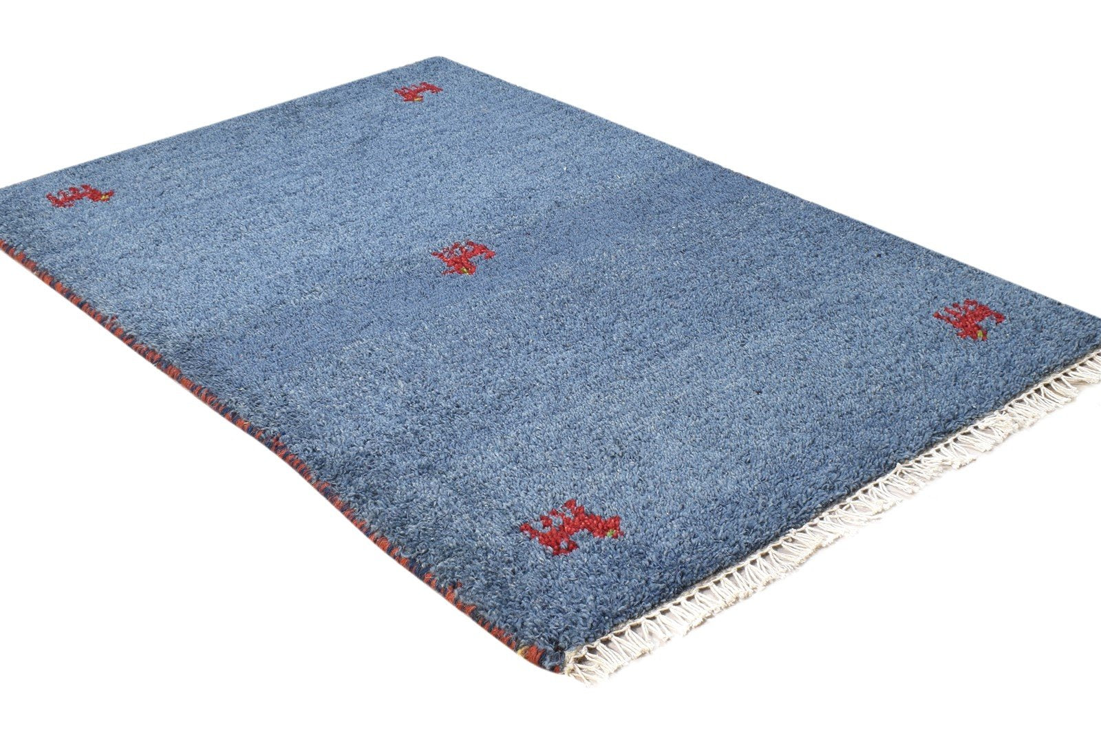Wool Blue Rug 2' X 3' Southwestern Hand Knotted American Tribal Small Carpet Area Rug