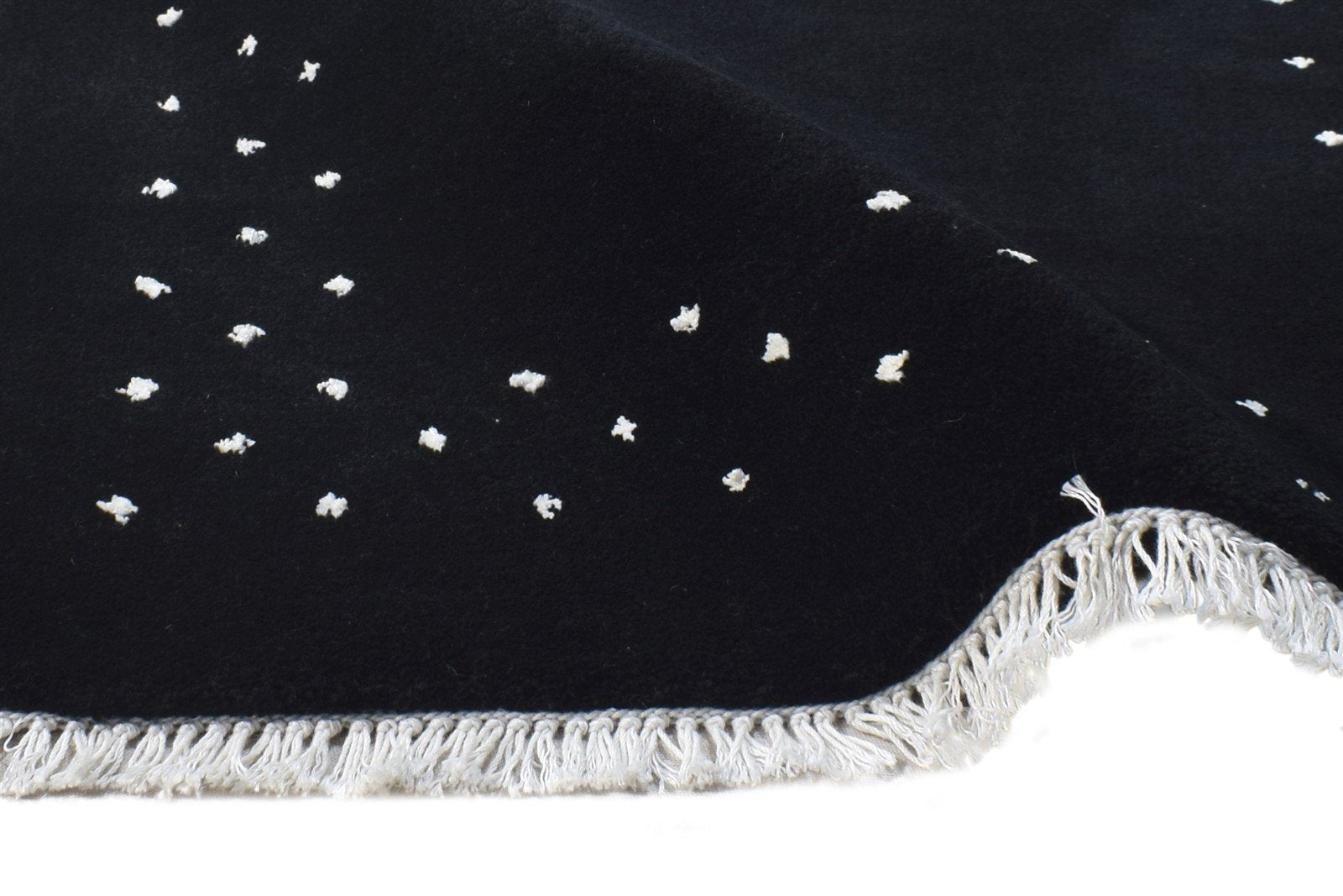 Wool Black Rug 2' X 3' Modern Hand Knotted Scandinavian Bordered Small Carpet Area Rug