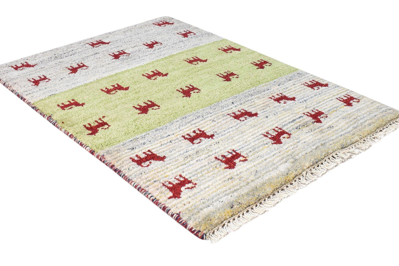 Sage Wool Rug 2' X 3' Southwestern Hand Knotted American Tribal Small Carpet Area Rug
