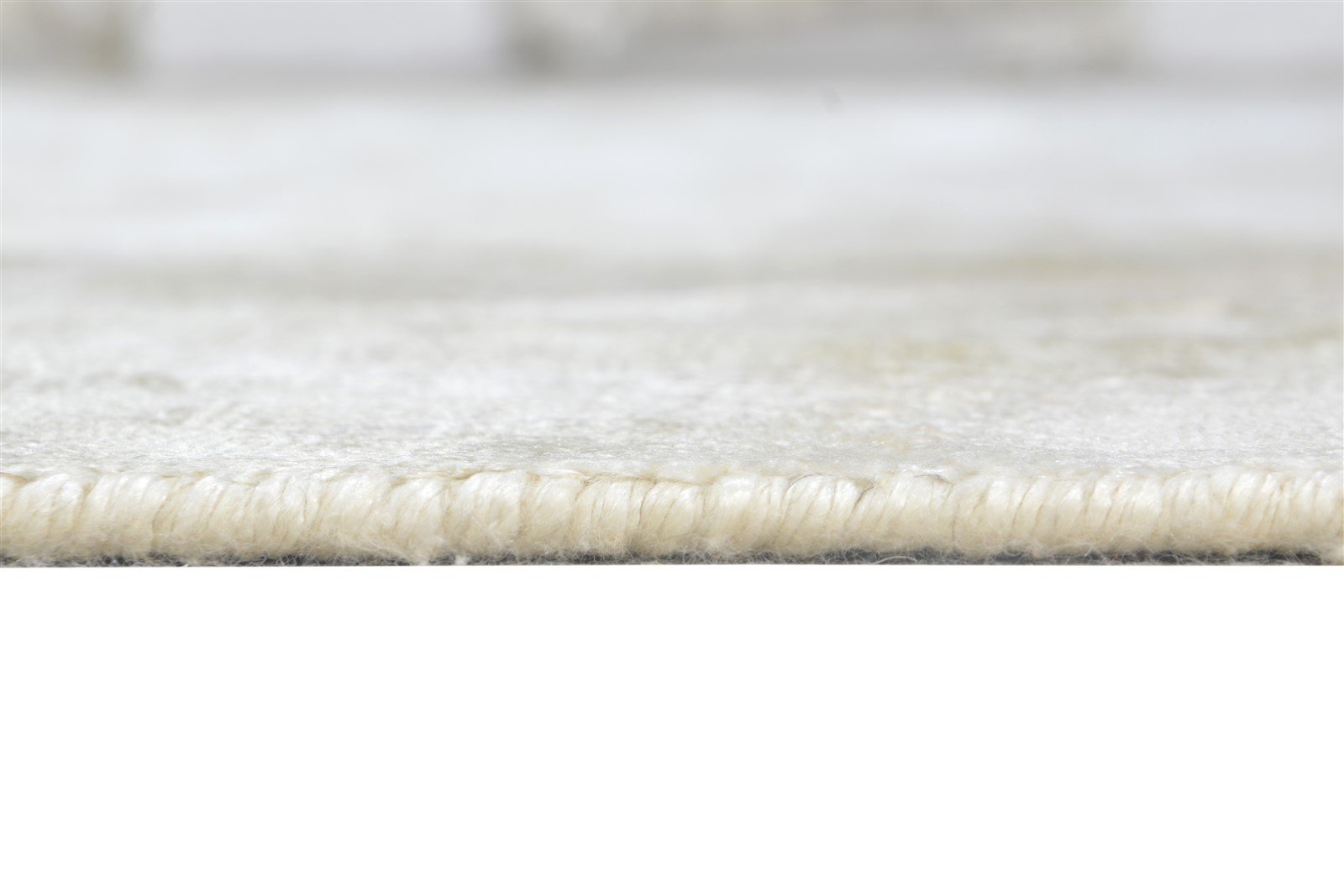 Cream Silk Rug 6' X 9' Modern Hand Knotted European Ikat Room Size Carpet Area Rug