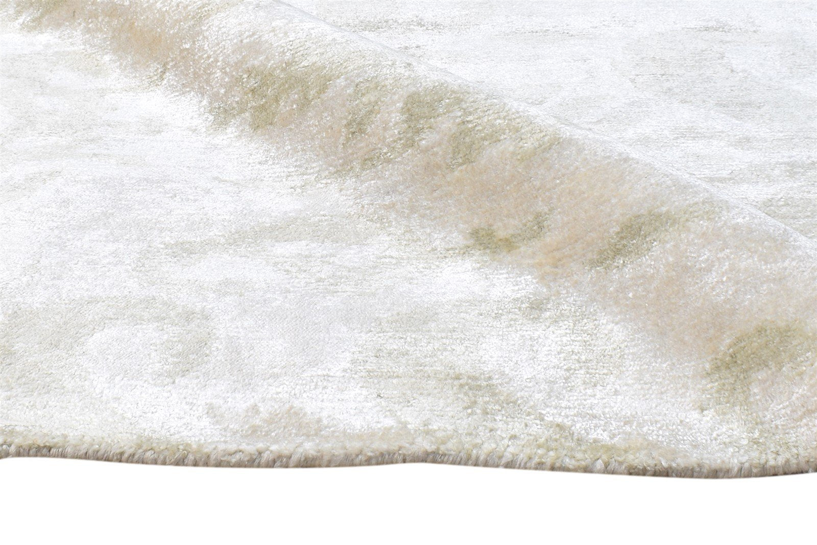 Cream Silk Rug 6' X 9' Modern Hand Knotted European Ikat Room Size Carpet Area Rug