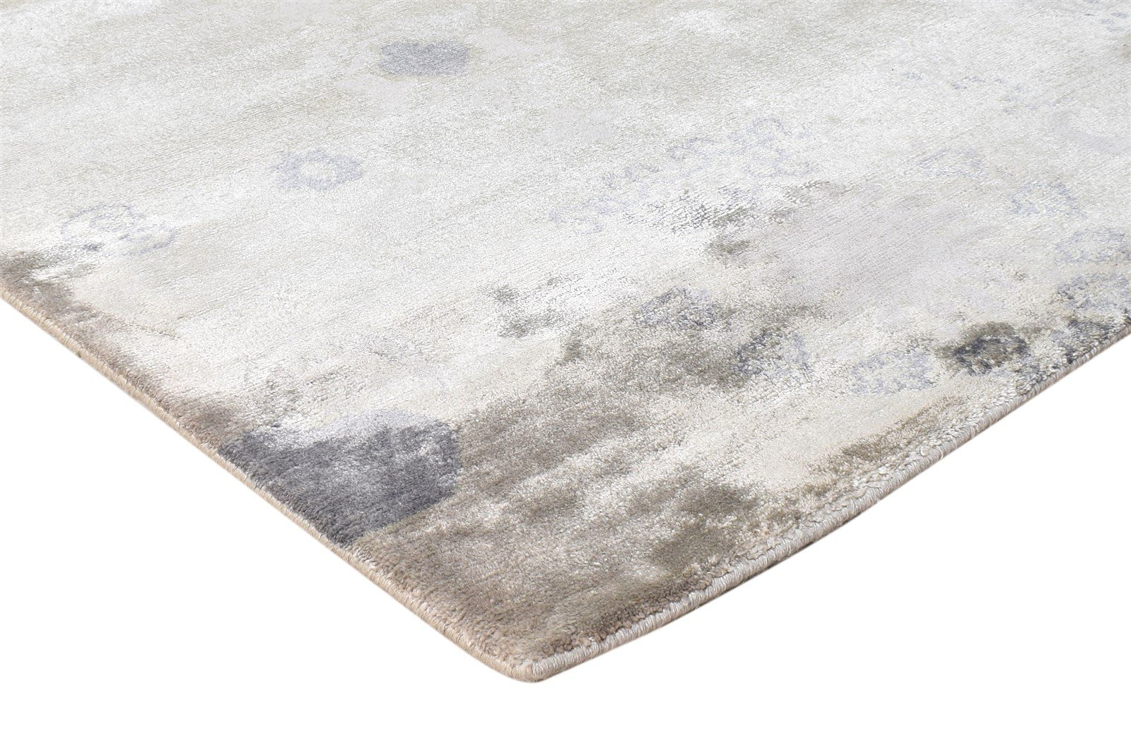 Grey Silk Rug 6' X 8' Modern Hand Knotted American Abstract Room Size Carpet Area Rug