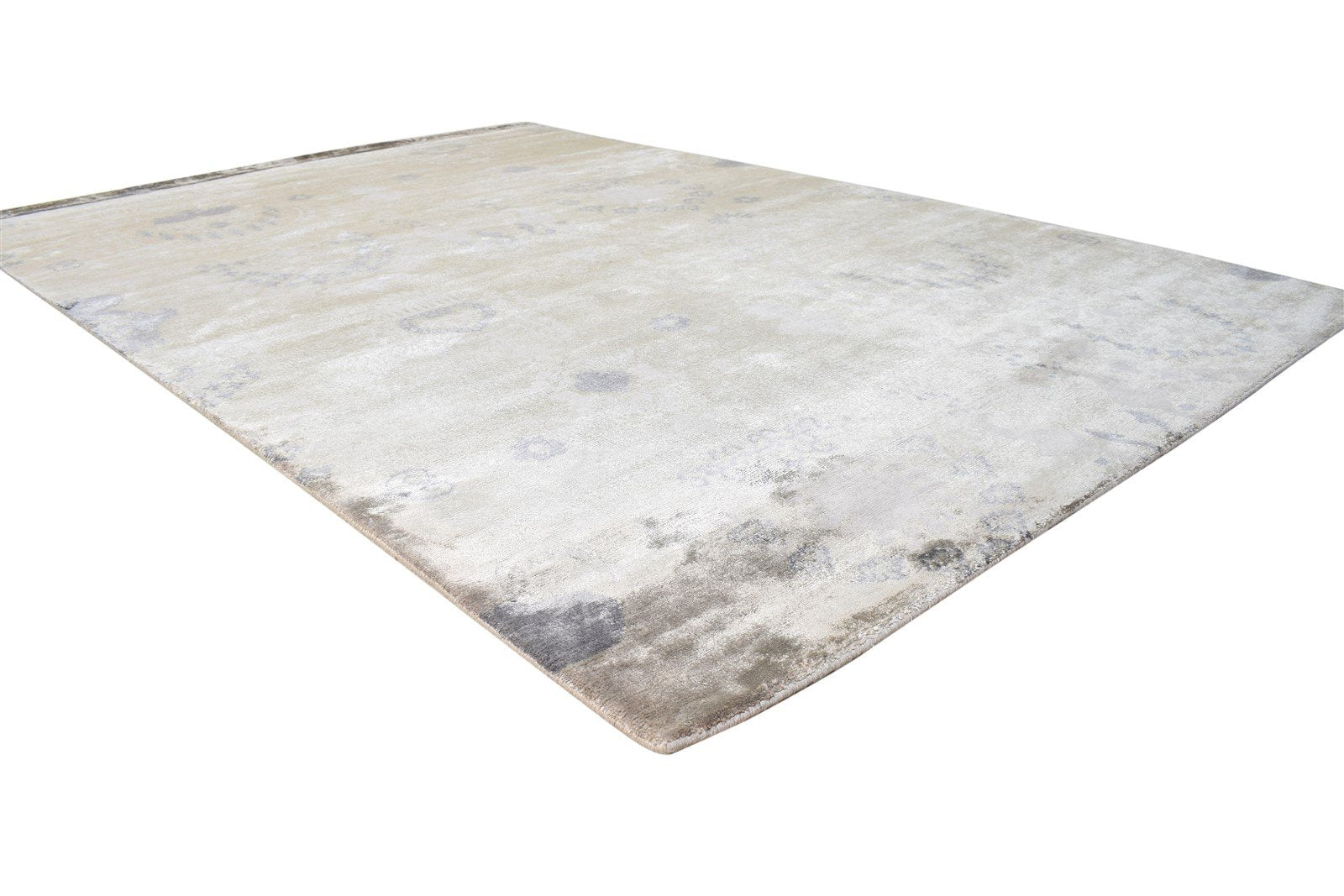 Grey Silk Rug 6' X 8' Modern Hand Knotted American Abstract Room Size Carpet Area Rug