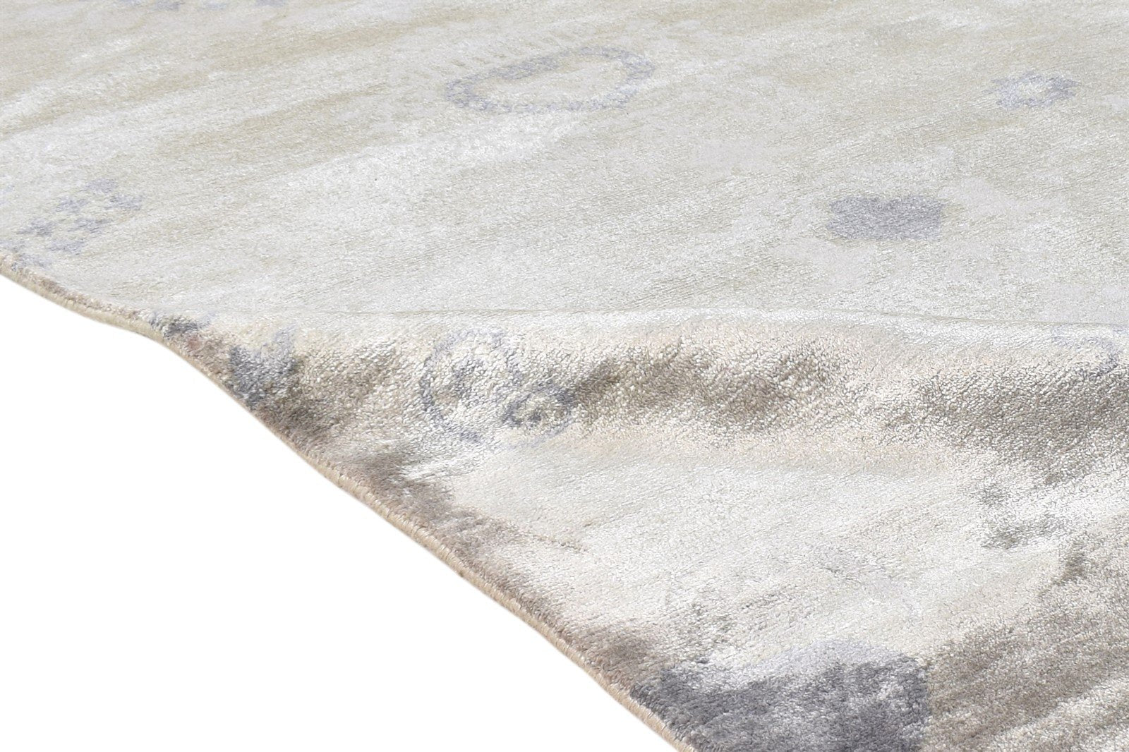 Grey Silk Rug 6' X 8' Modern Hand Knotted American Abstract Room Size Carpet Area Rug