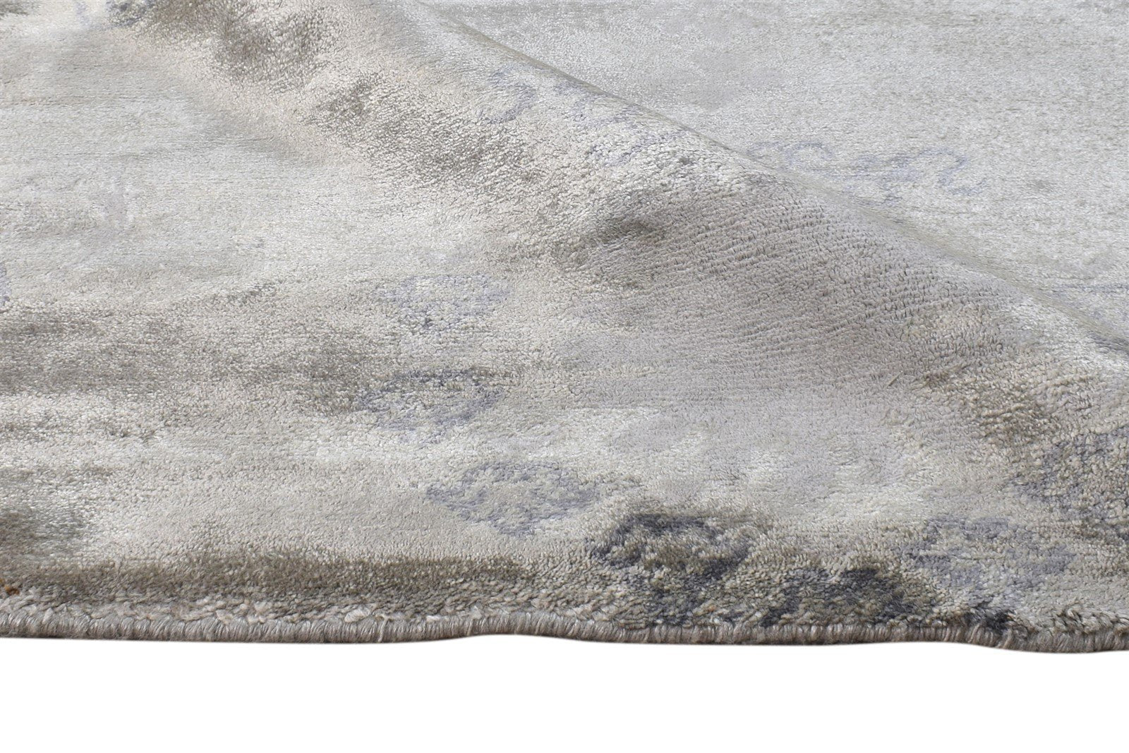 Grey Silk Rug 6' X 8' Modern Hand Knotted American Abstract Room Size Carpet Area Rug