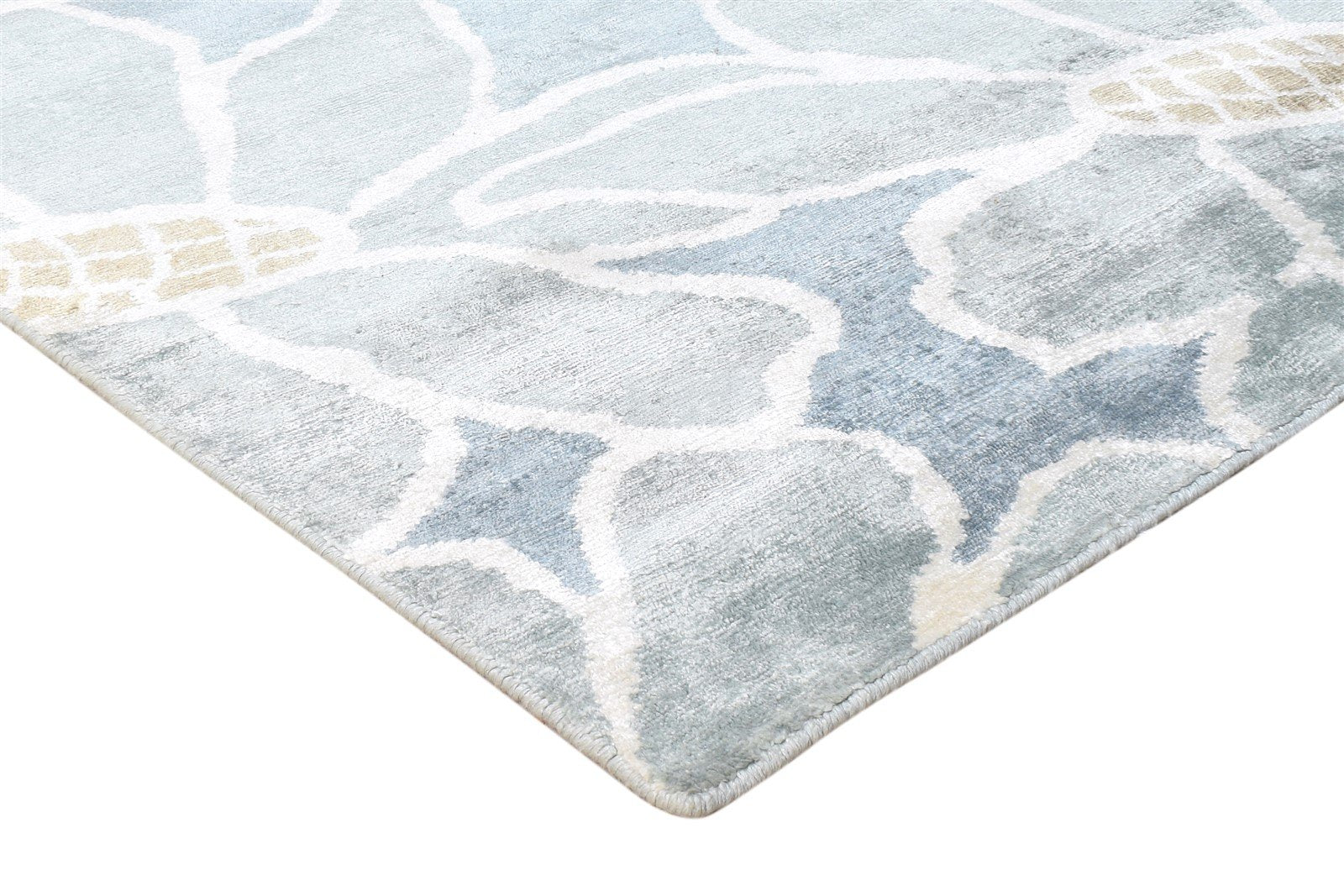 Silk Grey Rug 6' X 9' Modern Hand Knotted French Floral Room Size Carpet Area Rug