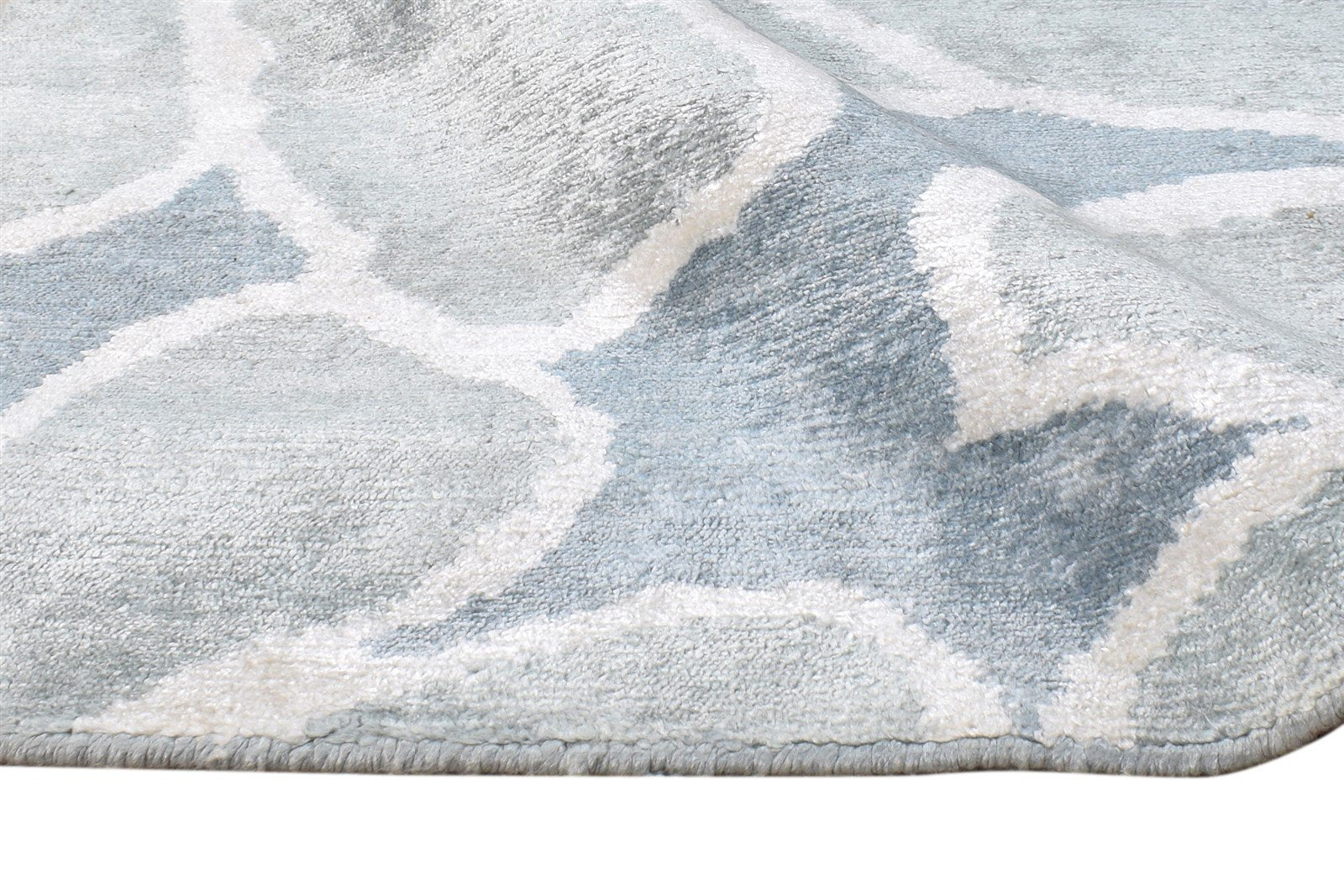 Silk Grey Rug 6' X 9' Modern Hand Knotted French Floral Room Size Carpet Area Rug