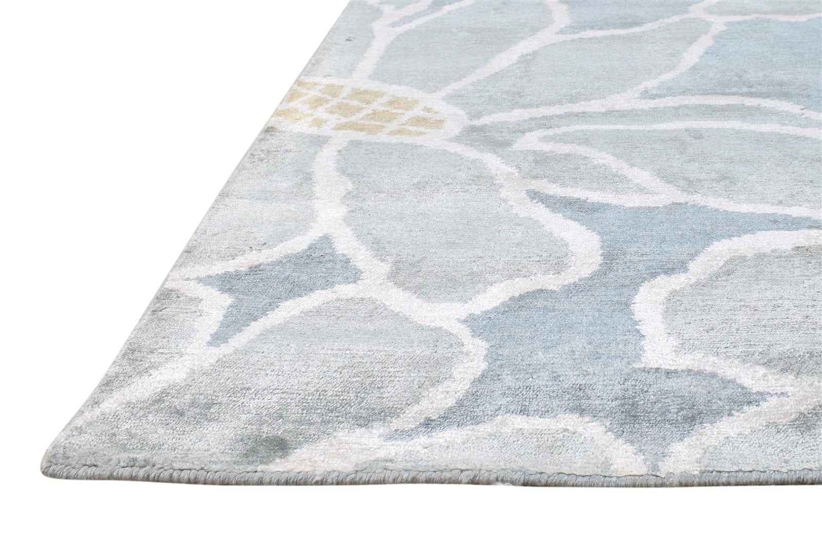 Silk Grey Rug 6' X 9' Modern Hand Knotted French Floral Room Size Carpet Area Rug