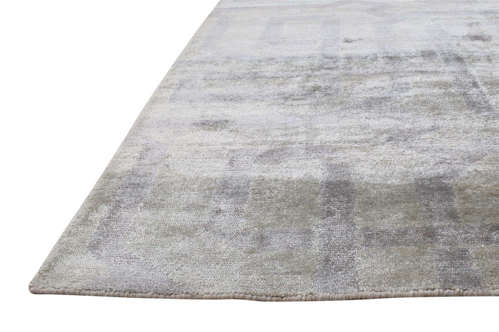 6X9 Rug Silk Beige Modern Hand Knotted Scandinavian Geometric Room Size Carpet Area Rug