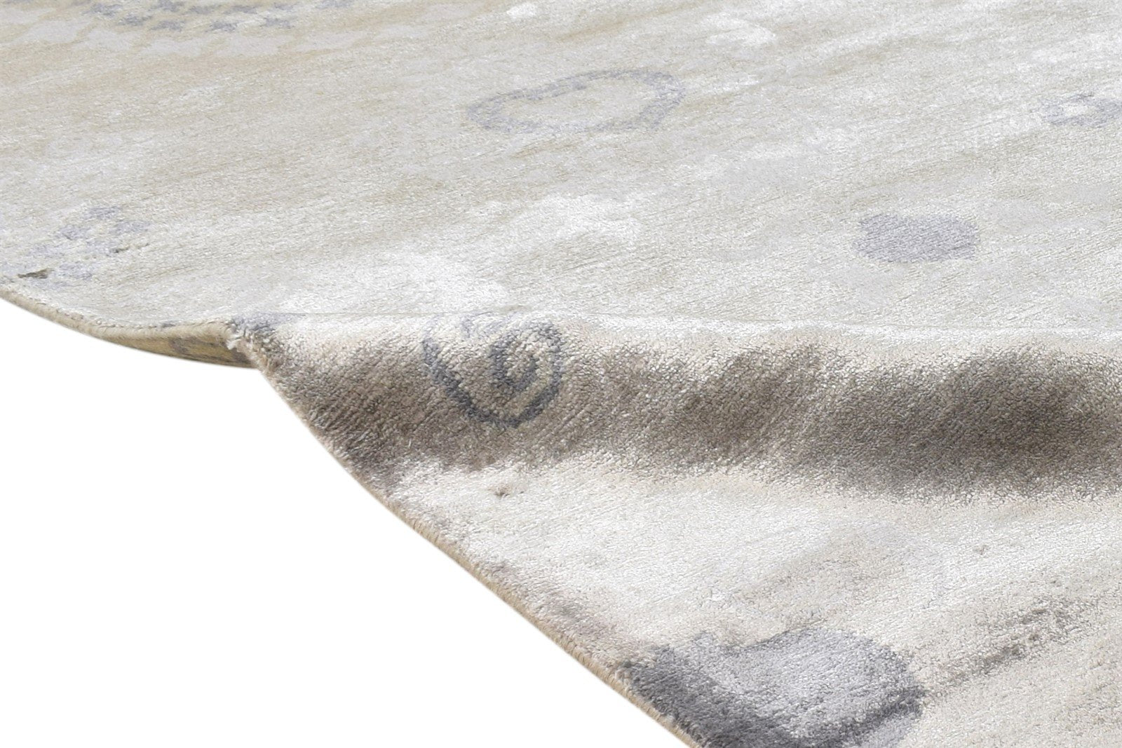 Hand Knotted Grey Silk Rug 6' X 8' Modern American Abstract Room Size Carpet Area Rug