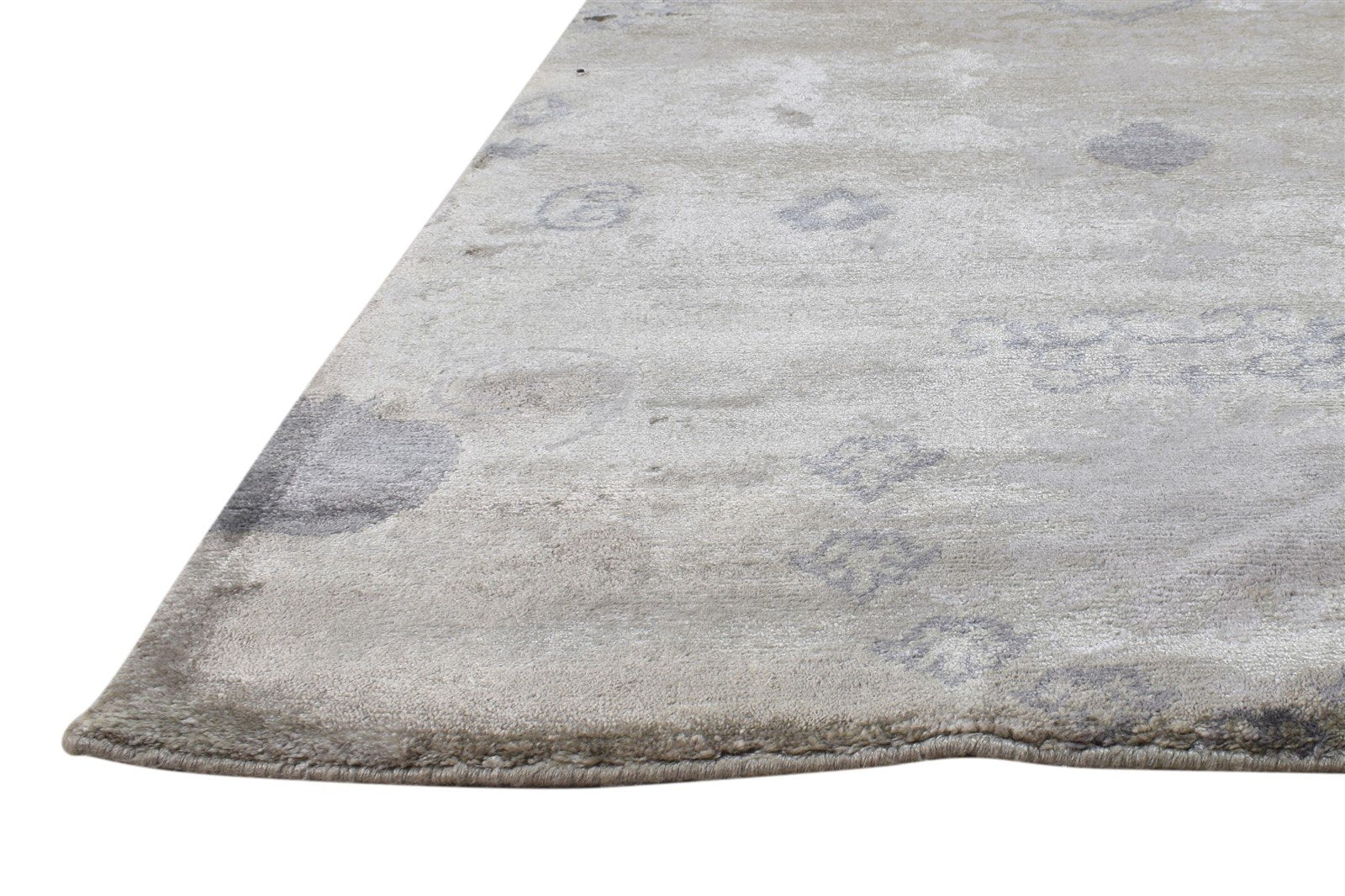 Hand Knotted Grey Silk Rug 6' X 8' Modern American Abstract Room Size Carpet Area Rug