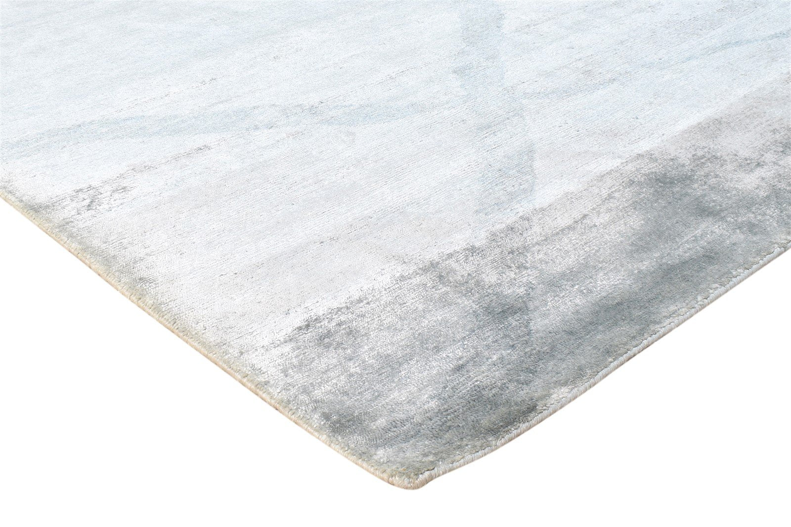 6' X 9' Rug Silk Grey Modern Hand Knotted American Abstract Room Size Carpet Area Rug