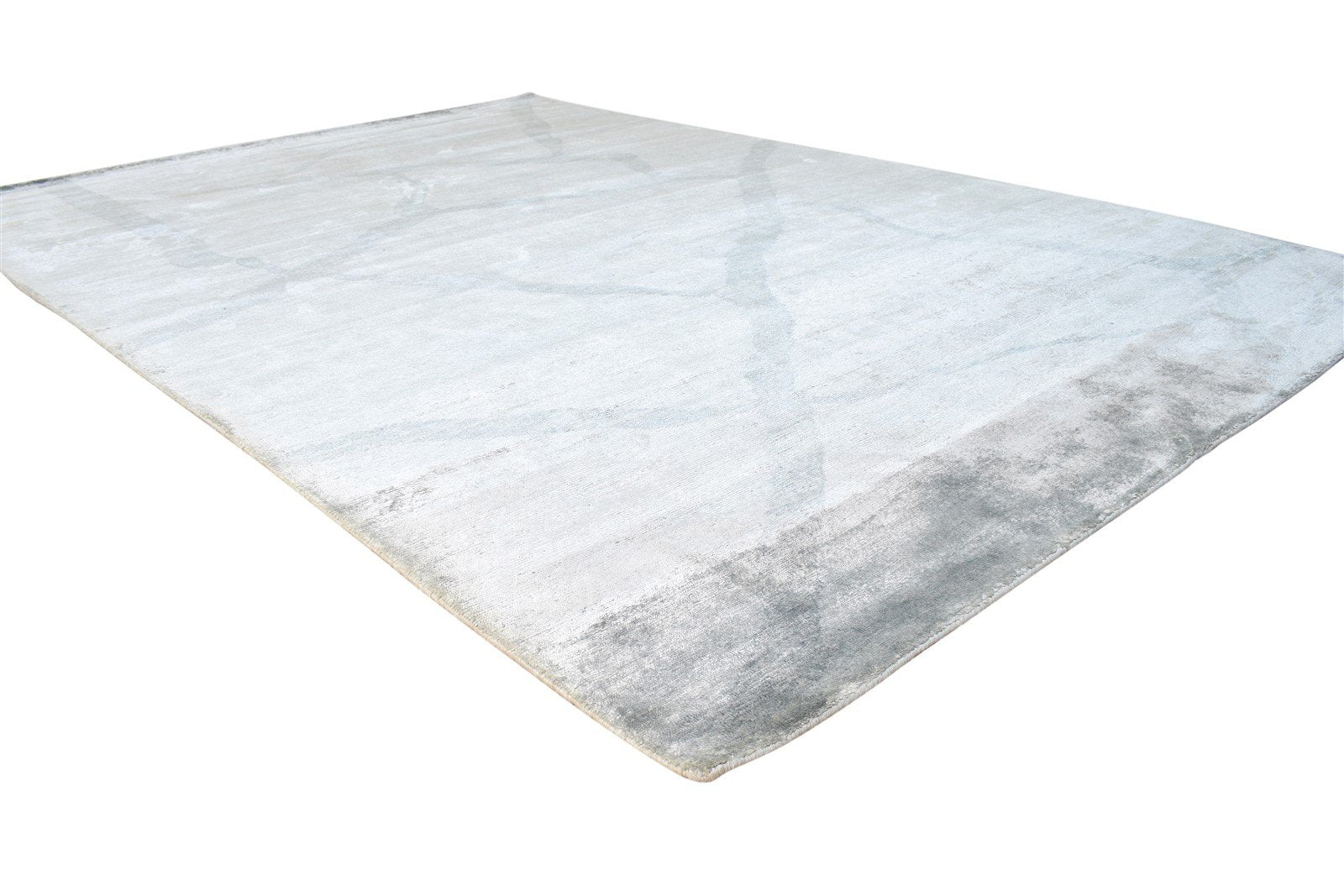 6' X 9' Rug Silk Grey Modern Hand Knotted American Abstract Room Size Carpet Area Rug