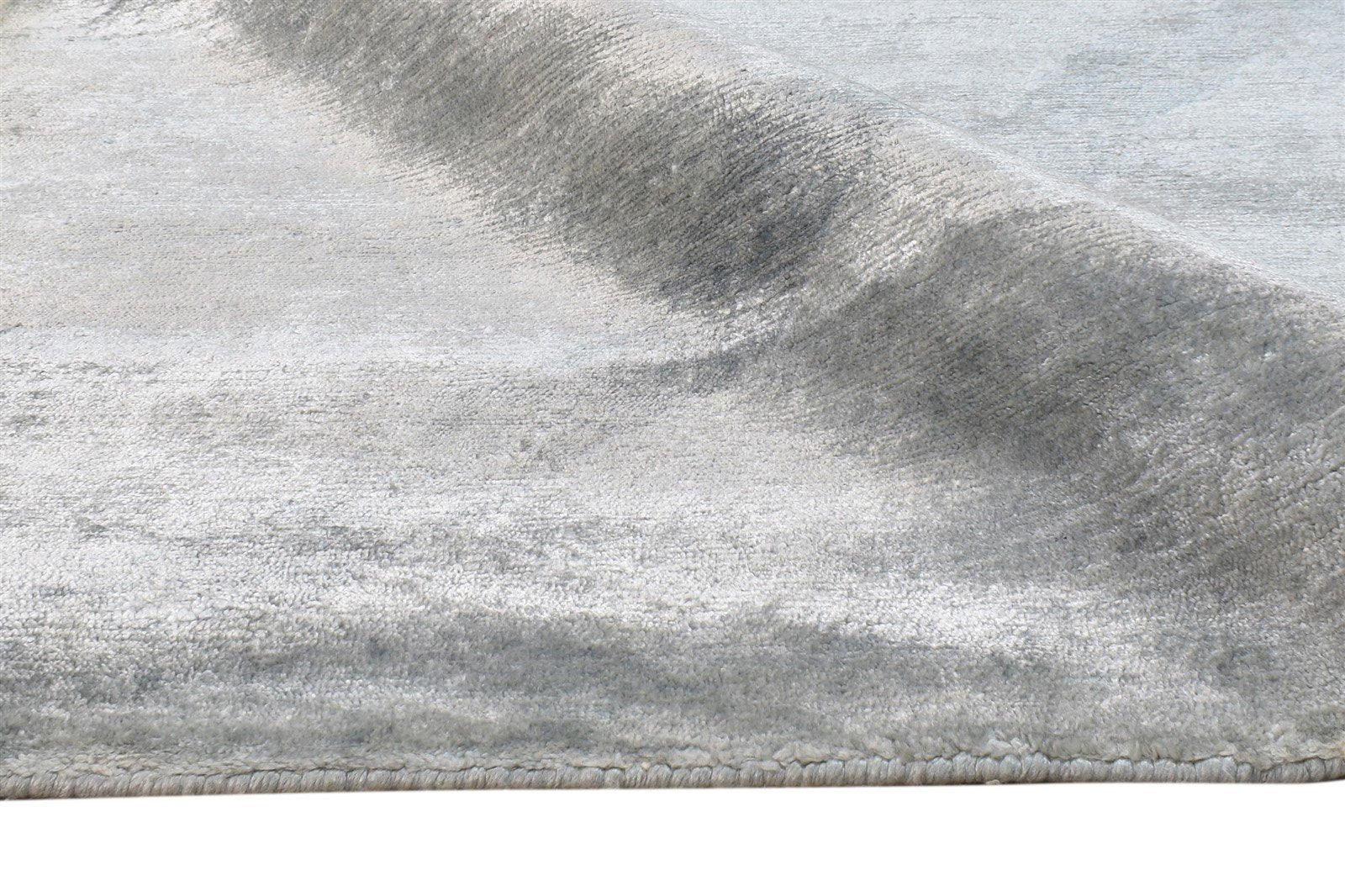 6' X 9' Rug Silk Grey Modern Hand Knotted American Abstract Room Size Carpet Area Rug
