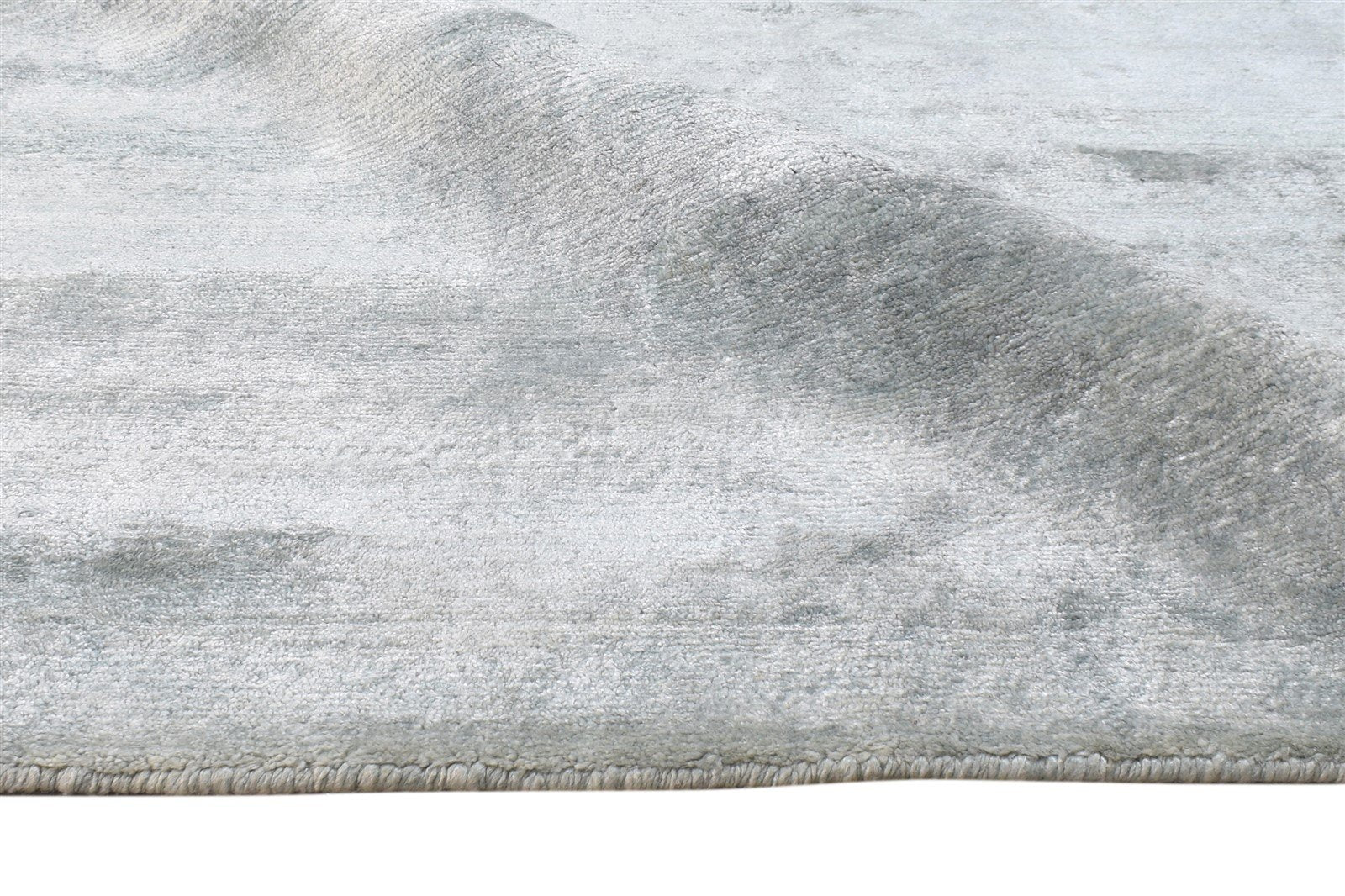 Grey Silk Rug 6' X 9' Modern Hand Knotted American Abstract Room Size Carpet Area Rug