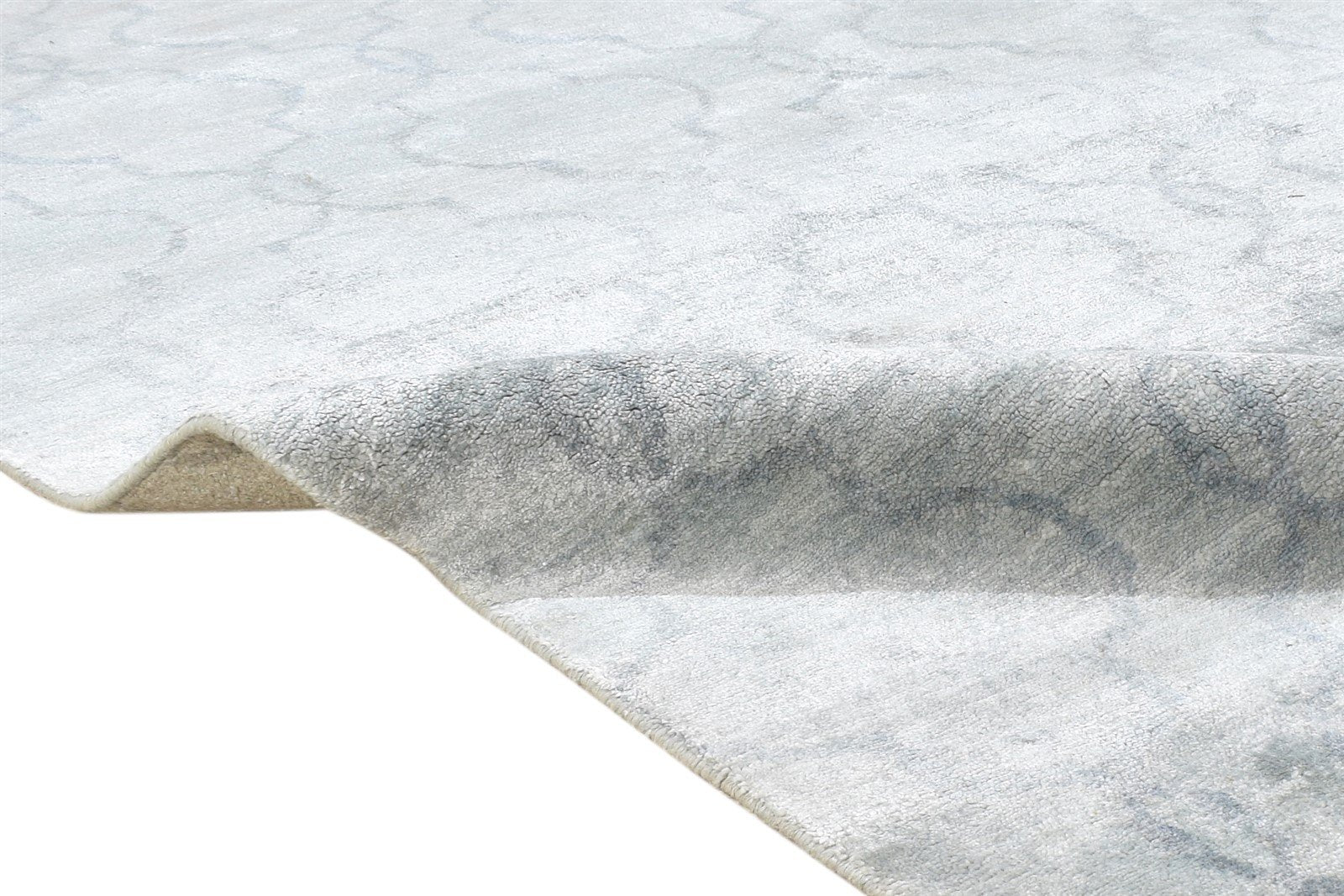 Grey Silk Rug 6' X 9' Modern Hand Knotted Moroccan Trellis Room Size Carpet Area Rug