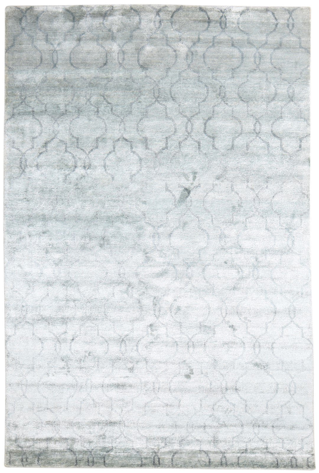 Grey Silk Rug 6' X 9' Modern Hand Knotted Moroccan Trellis Room Size Carpet Area Rug