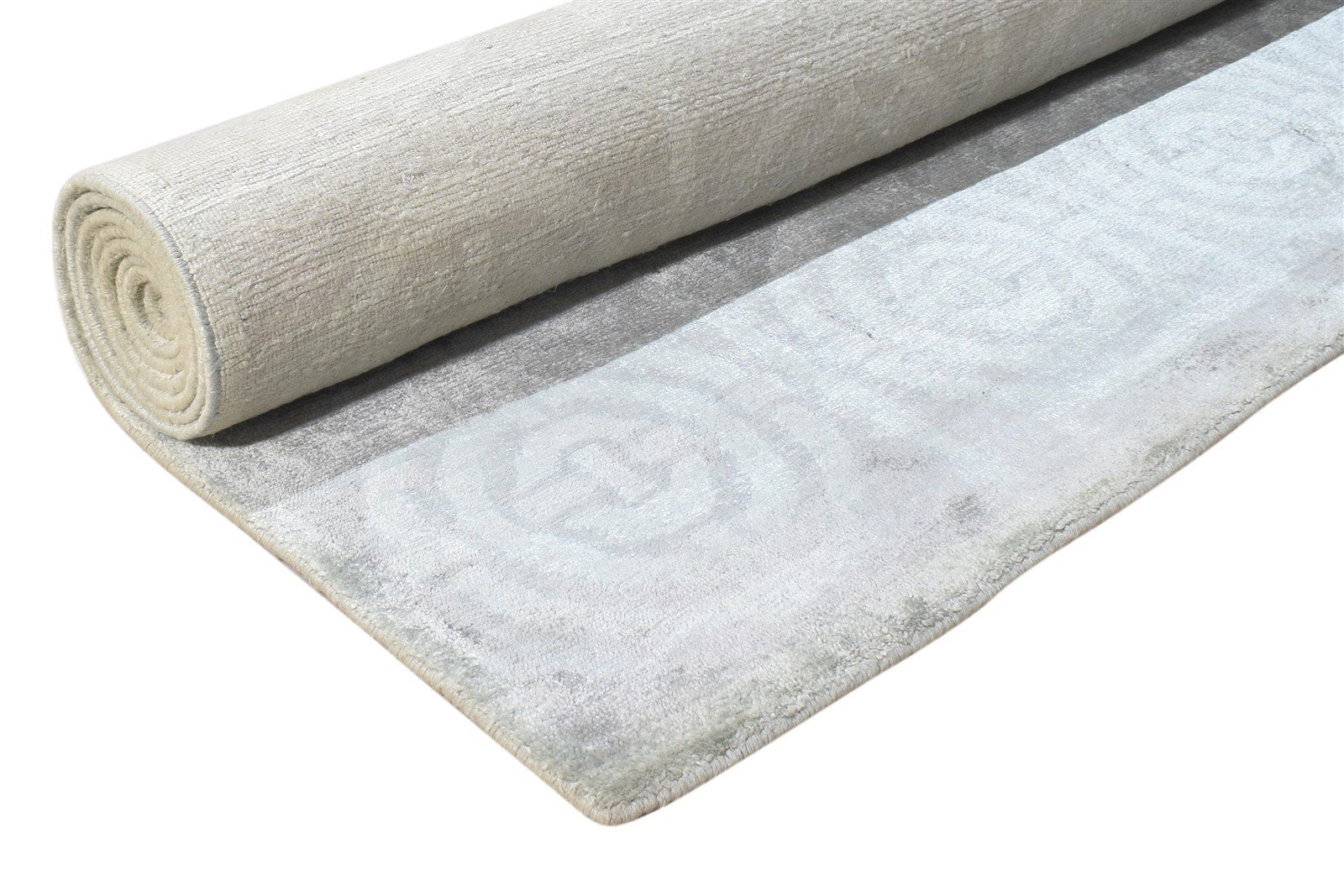 Silk Grey Rug 6' X 9' Modern Hand Knotted Scandinavian Nordic Room Size Carpet Area Rug