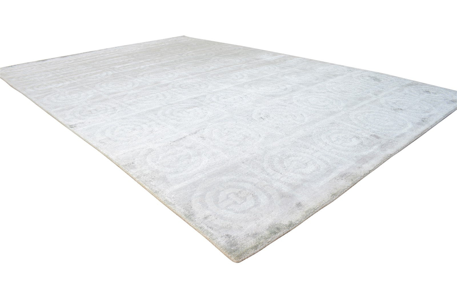 Silk Grey Rug 6' X 9' Modern Hand Knotted Scandinavian Nordic Room Size Carpet Area Rug