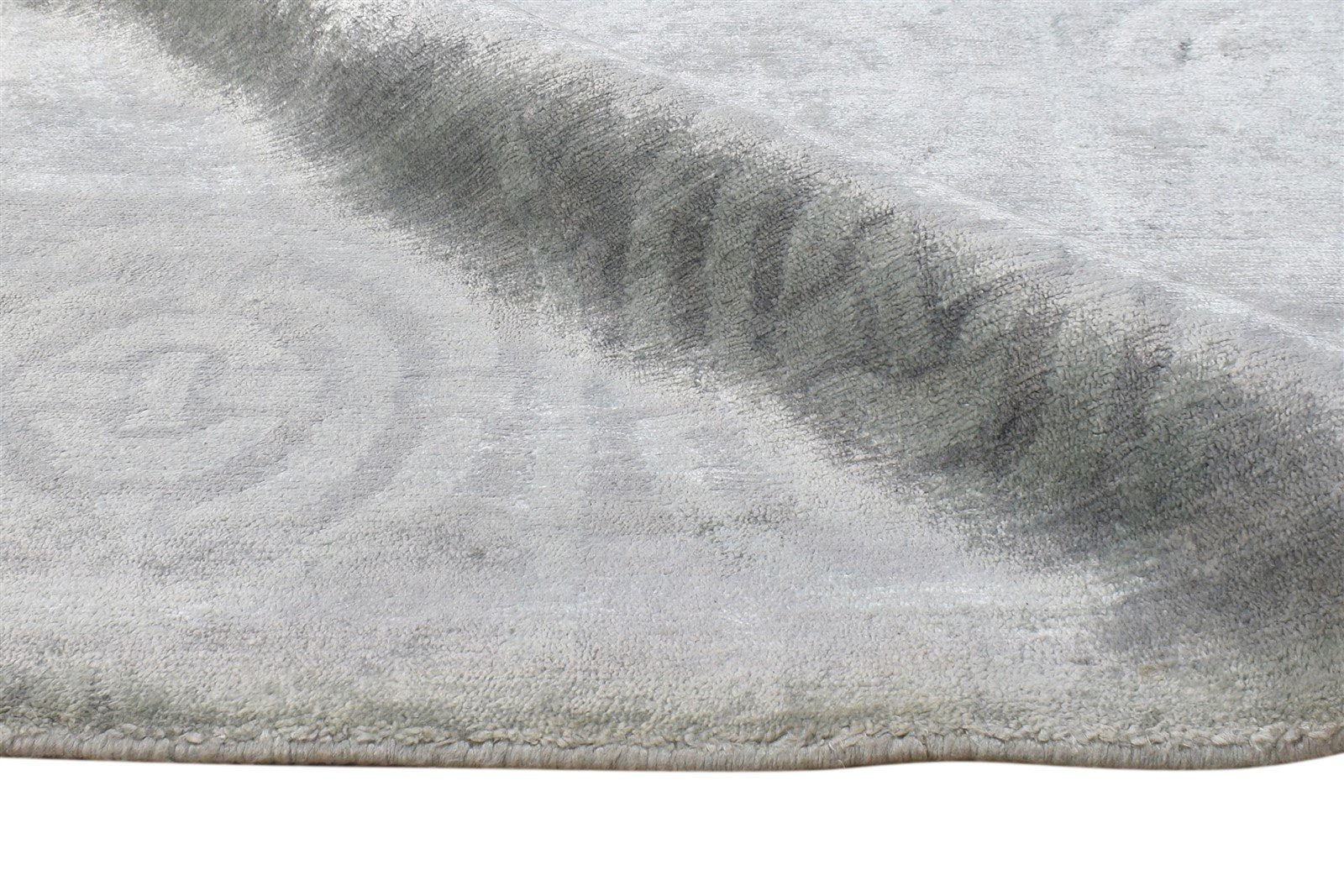 Silk Grey Rug 6' X 9' Modern Hand Knotted Scandinavian Nordic Room Size Carpet Area Rug