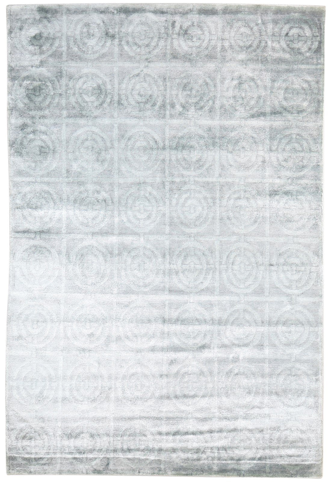 Silk Grey Rug 6' X 9' Modern Hand Knotted Scandinavian Nordic Room Size Carpet Area Rug