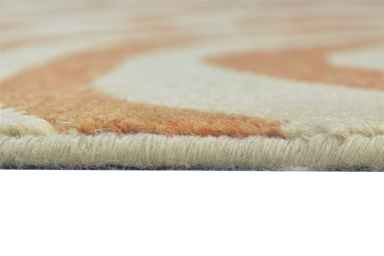 Beige Wool Rug 6' X 9' Modern Hand Knotted American Abstract Room Size Carpet Area Rug