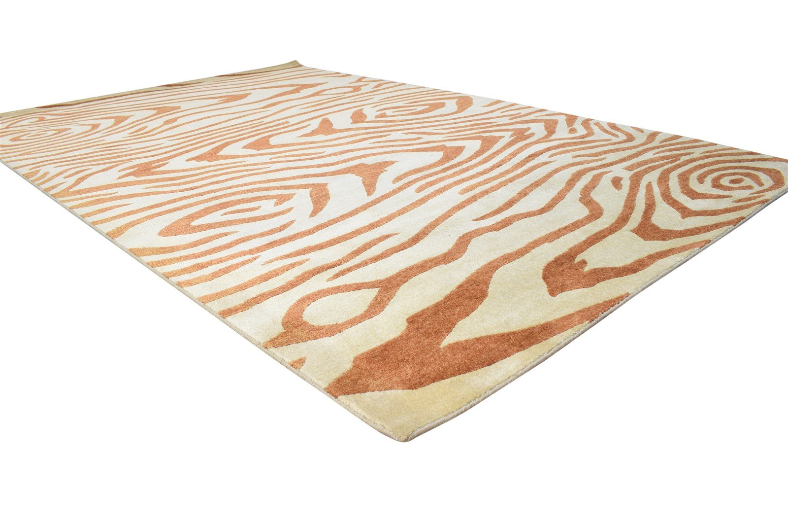 Beige Wool Rug 6' X 9' Modern Hand Knotted American Abstract Room Size Carpet Area Rug