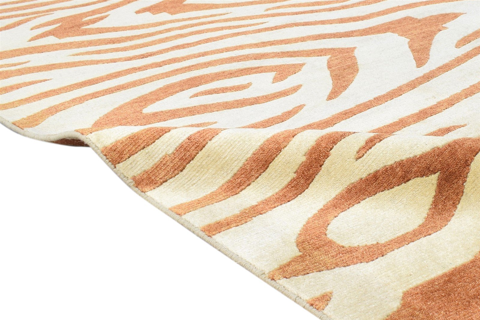 Beige Wool Rug 6' X 9' Modern Hand Knotted American Abstract Room Size Carpet Area Rug