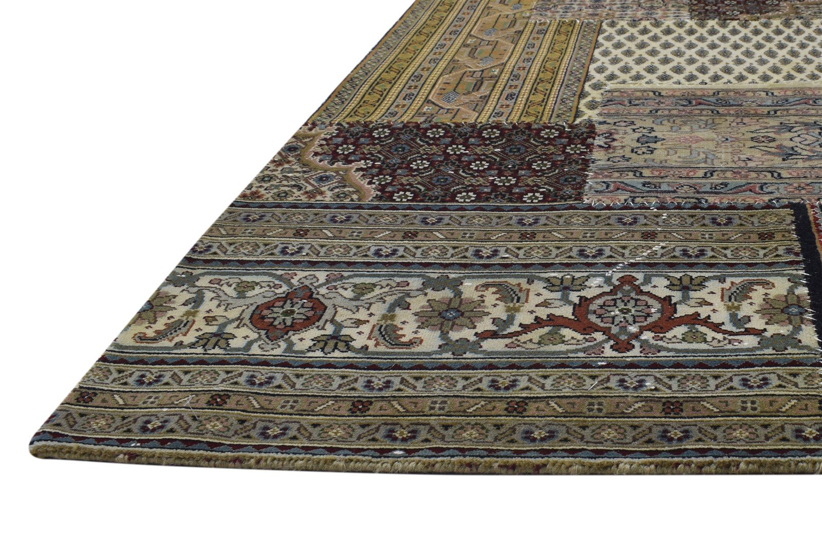 Sage Wool Rug 8' X 10' Modern Hand Knotted Oriental Patchwork Large Carpet Area Rug