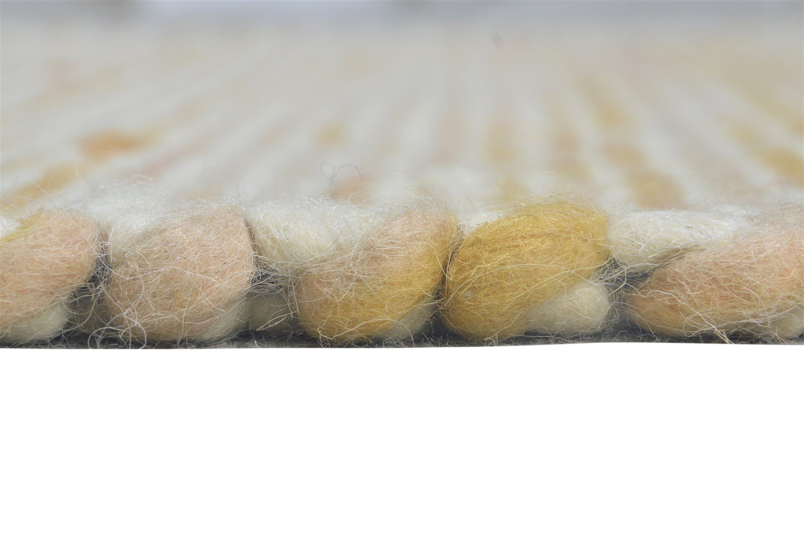 Beige Wool Rug 4' X 6' Modern Hand Woven Scandinavian Solid Room Size Carpet Area Rug
