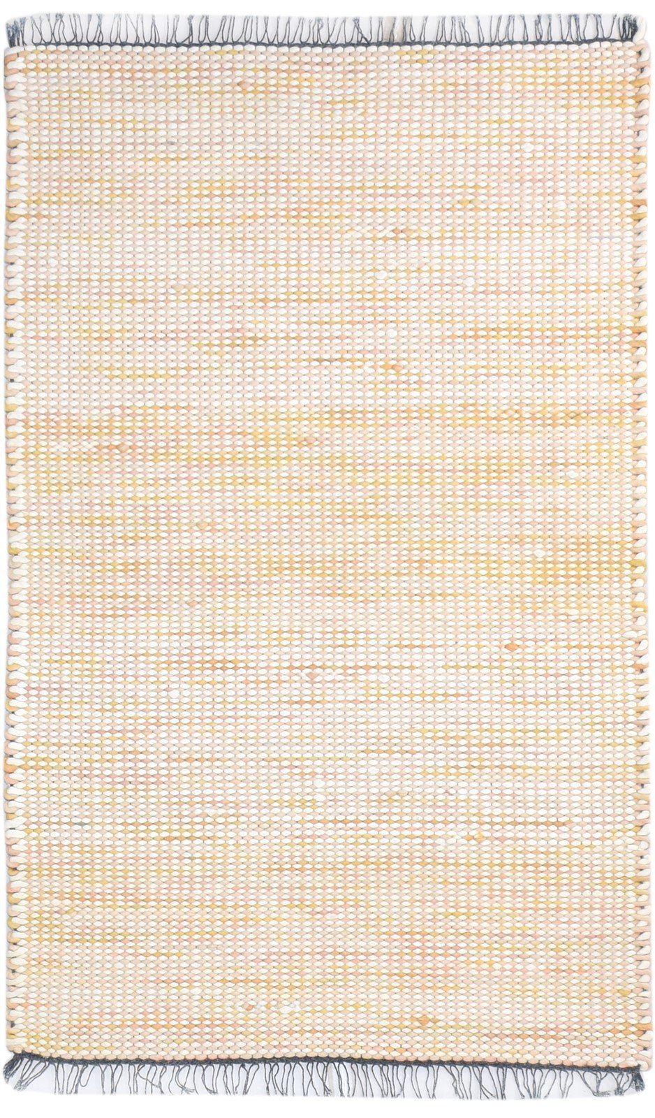 Beige Wool Rug 4' X 6' Modern Hand Woven Scandinavian Solid Room Size Carpet Area Rug