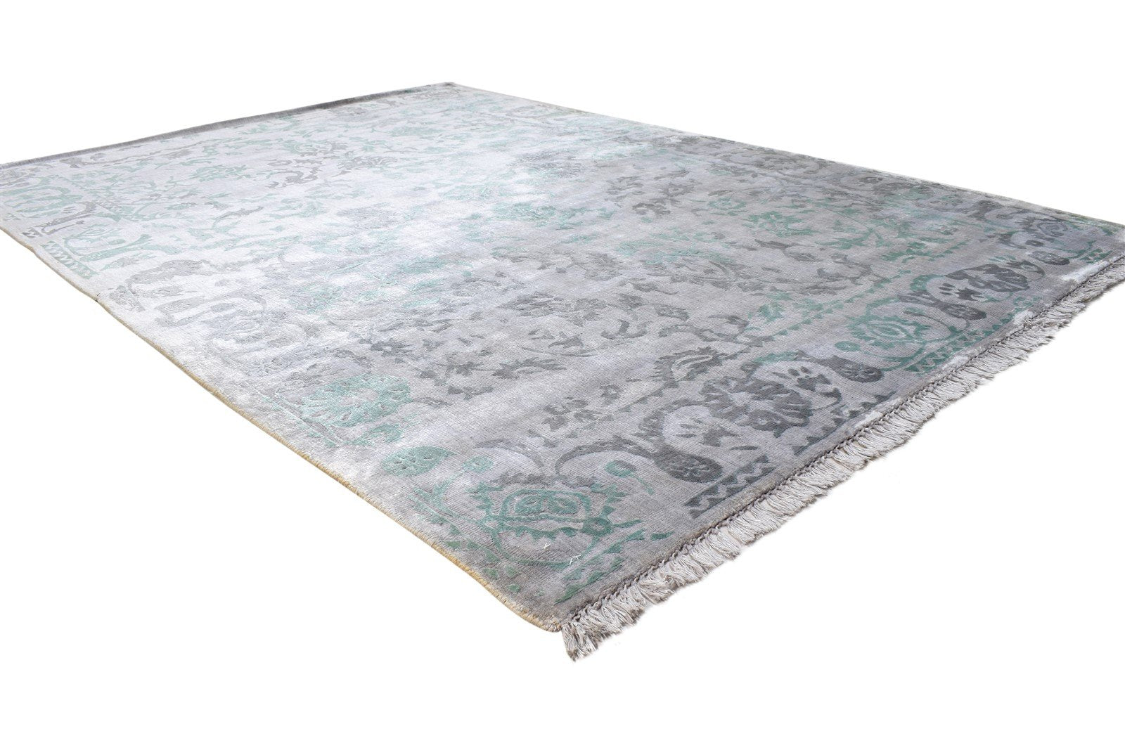Handloom Grey Silk Rug 5' X 8' Persian Oushak Oriental Room Size Carpet 7865073926293