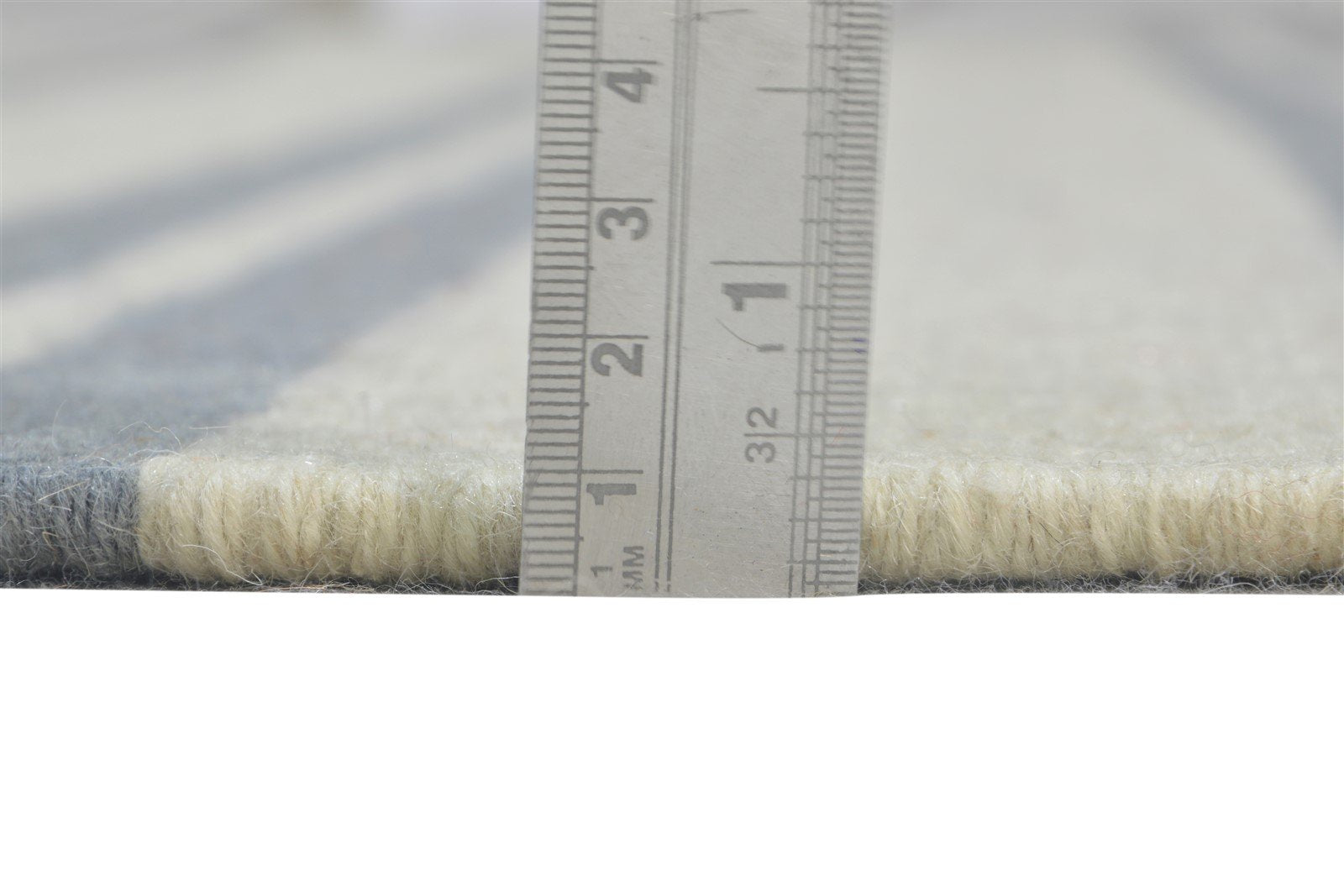 6' X 9' Rug Wool Cream Modern Hand Knotted Scandinavian Striped Room Size Carpet Area Rug