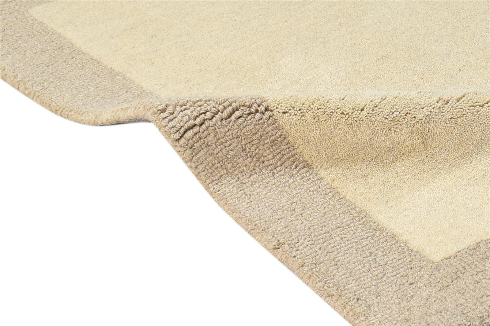 Wool Cream Rug 2' X 3' Modern Hand Tufted Scandinavian Bordered Small Carpet Area Rug
