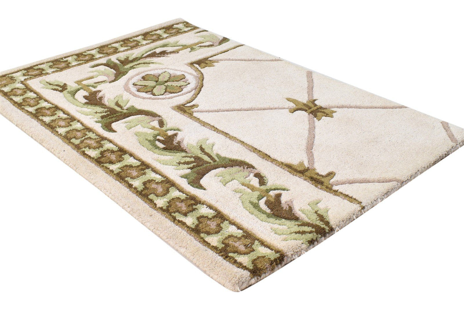 Hand Tufted Cream Wool Rug 2' X 3' Persian Abbuson Oriental Small Carpet Area Rug