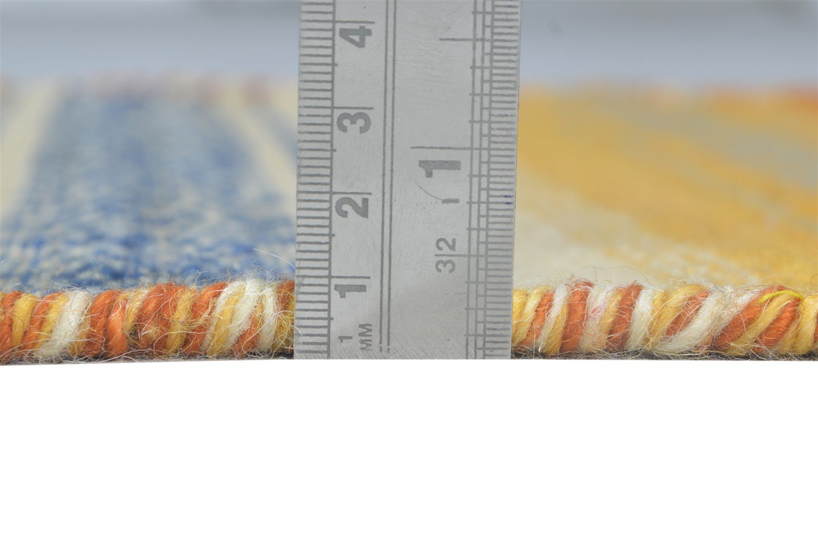 Wool Multi Color Rug 2' X 4' Modern Dhurrie Bohemian Striped Small Carpet Area Rug