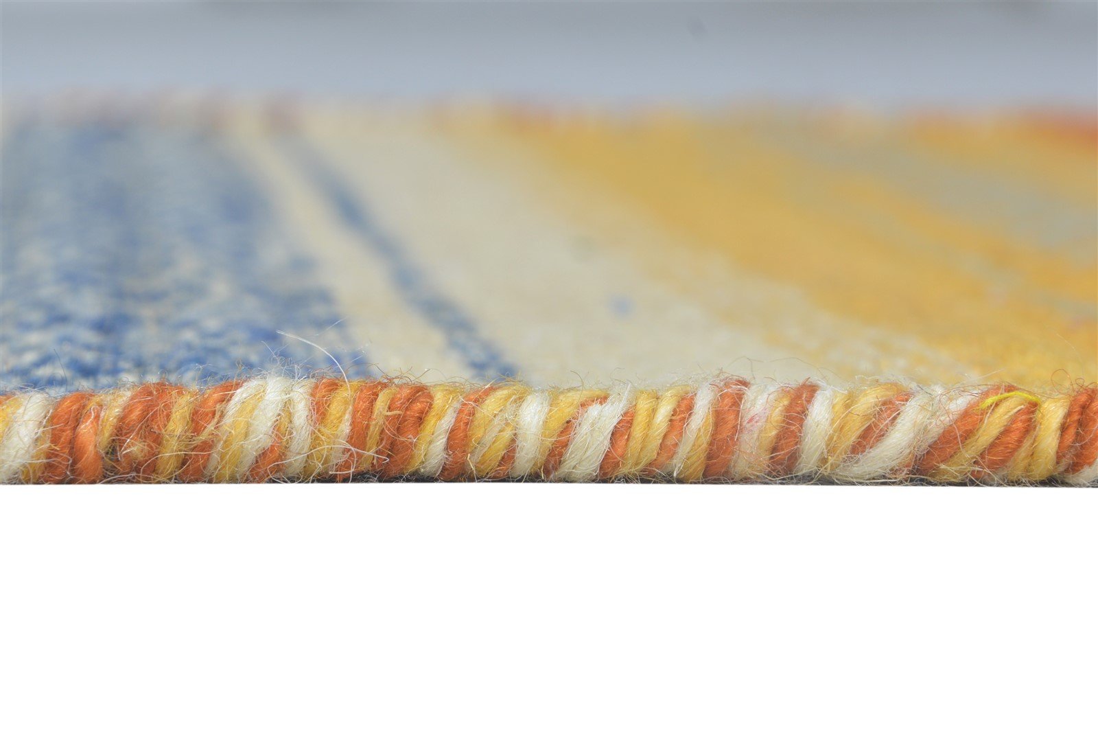 Wool Multi Color Rug 2' X 4' Modern Dhurrie Bohemian Striped Small Carpet Area Rug