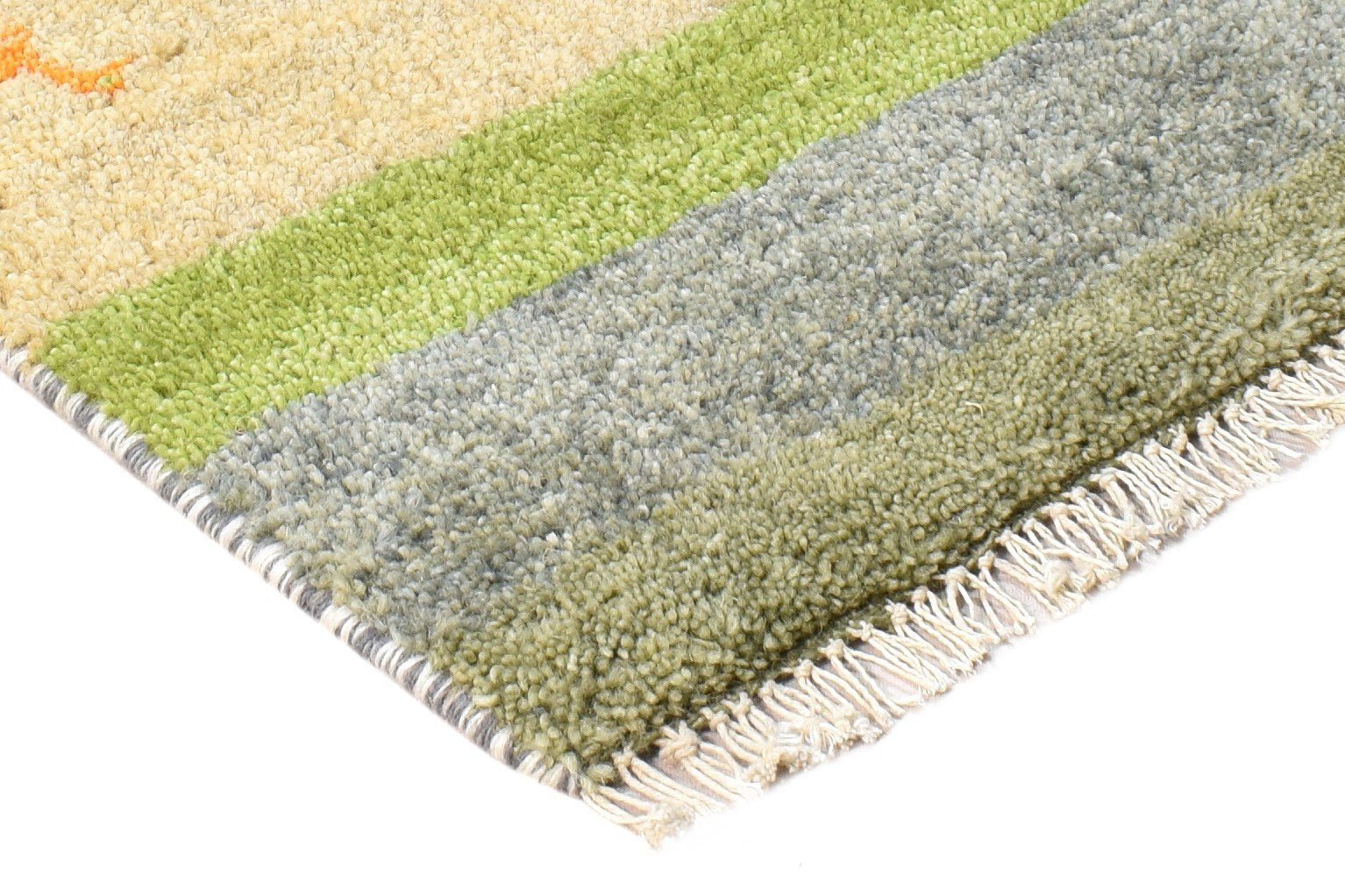 Hand Knotted Green Wool Rug 1' X 2' Southwestern American Tribal Small Carpet Area Rug